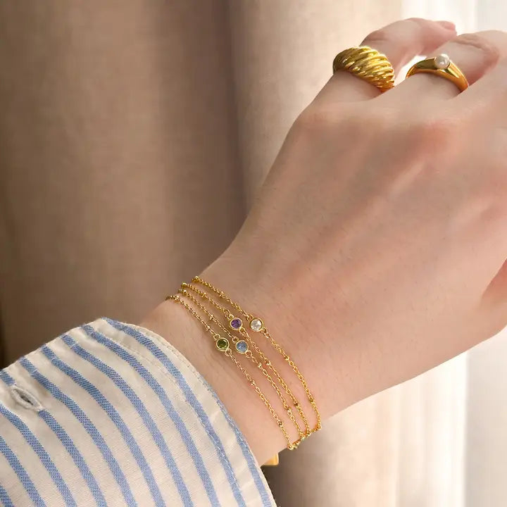 APRIL BIRTHSTONE BRACELET GOLD