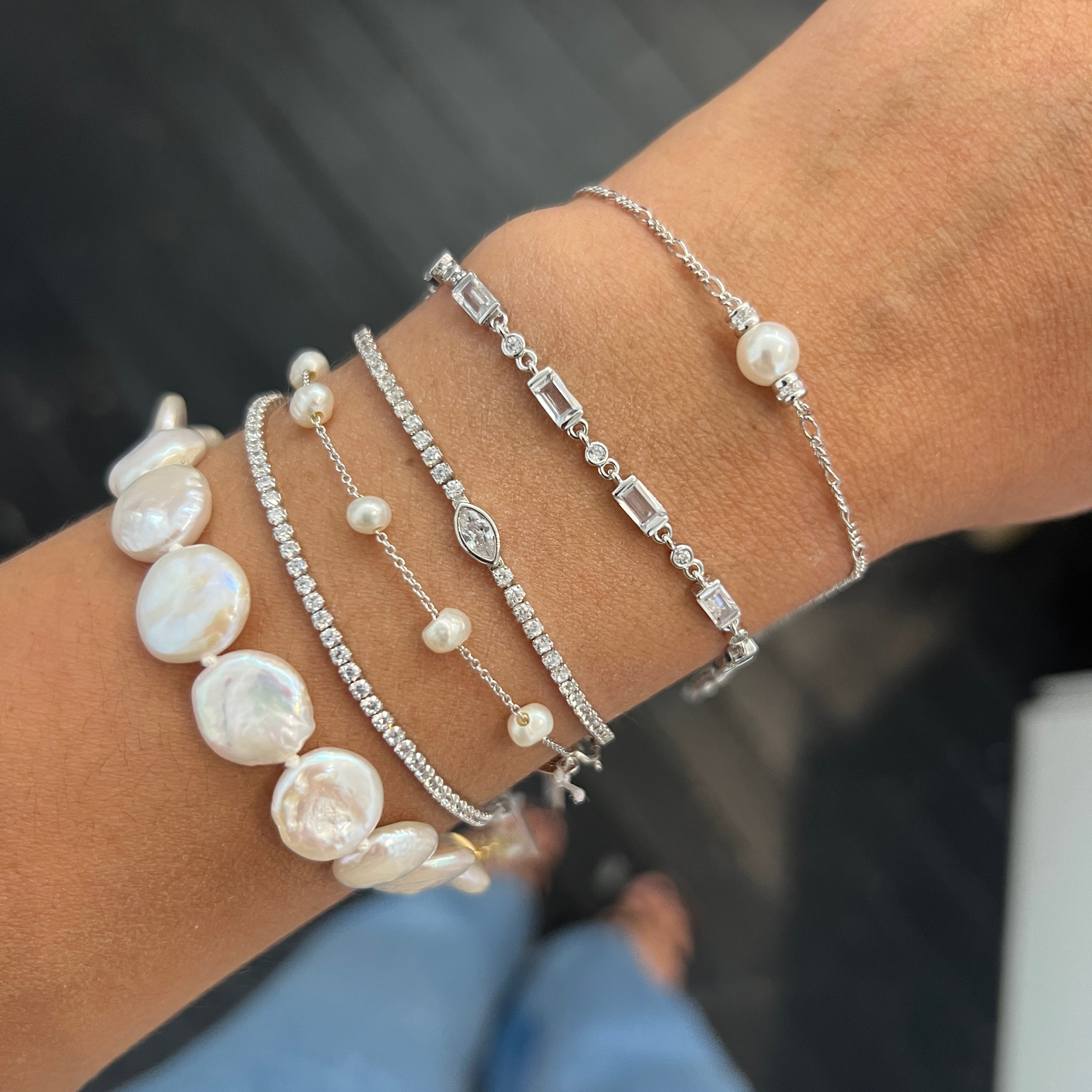 ODETTE PEARL BRACELET SILVER