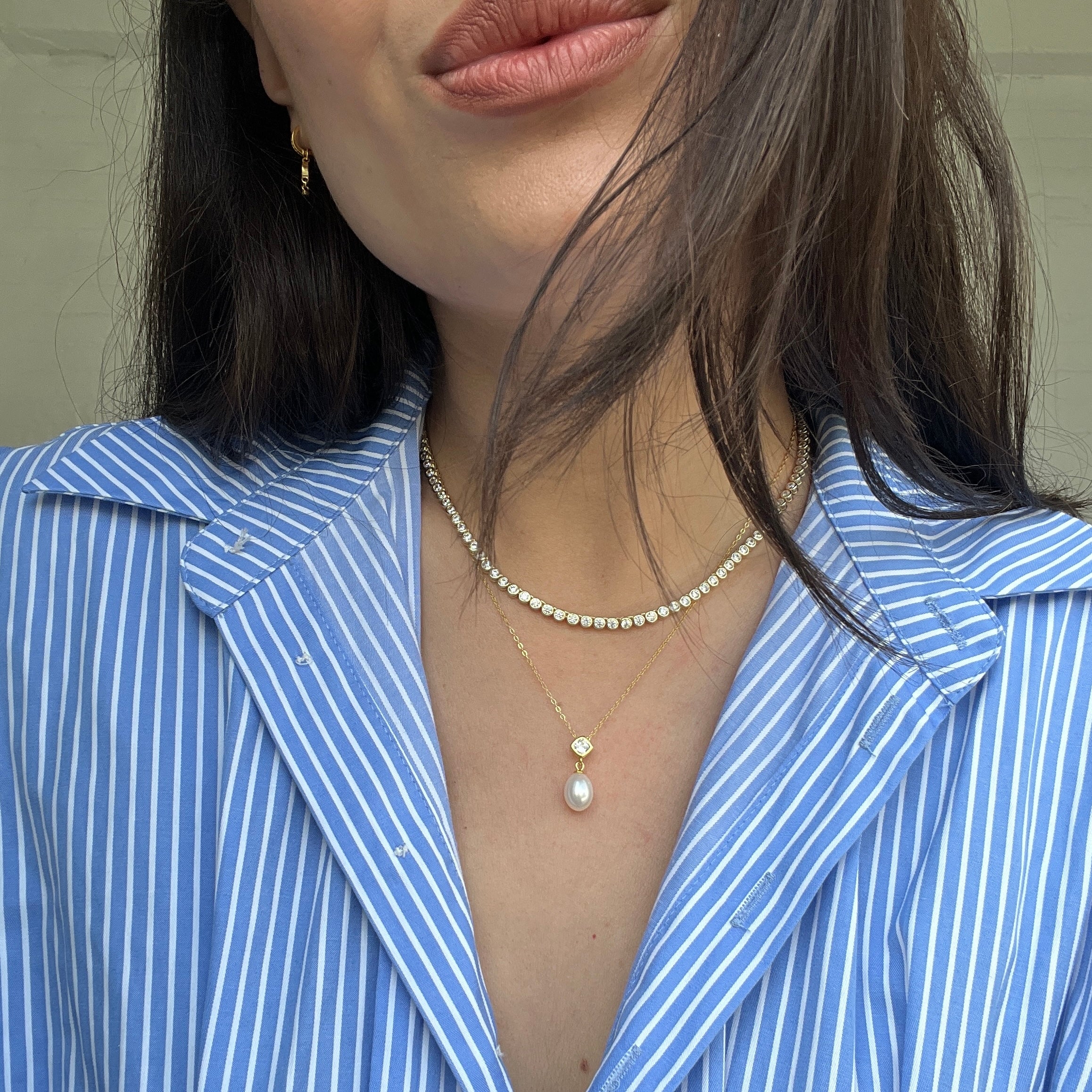 MAE PEARL NECKLACE GOLD