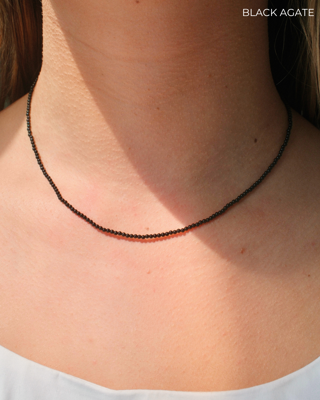 MICRO GEM CHAIN BLACK AGATE
