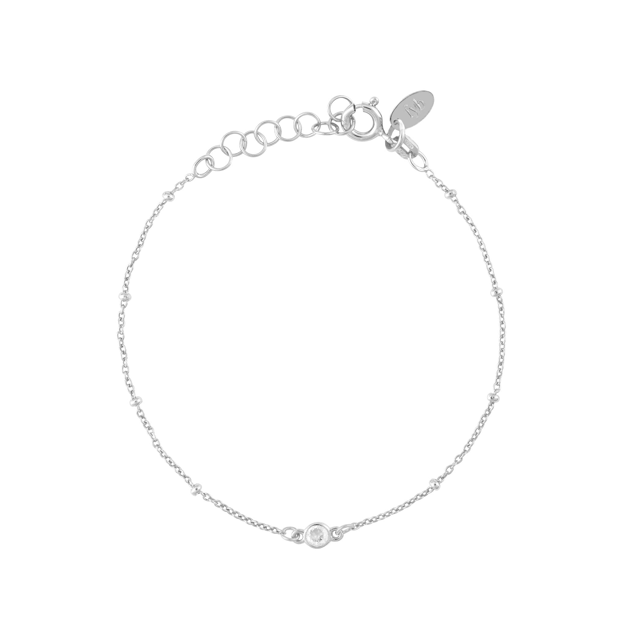 APRIL BIRTHSTONE BRACELET SILVER