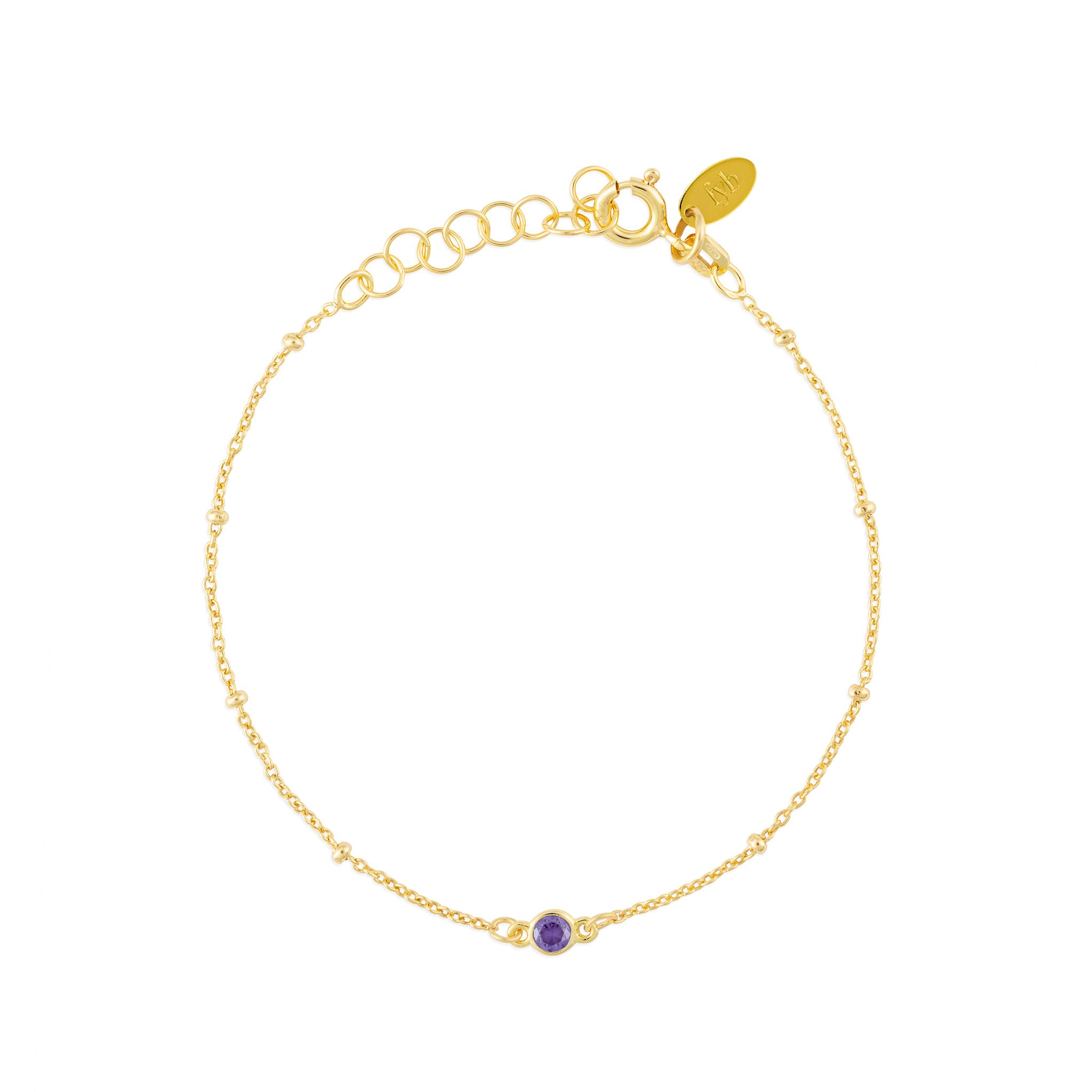 FEBRUARY BIRTHSTONE BRACELET GOLD