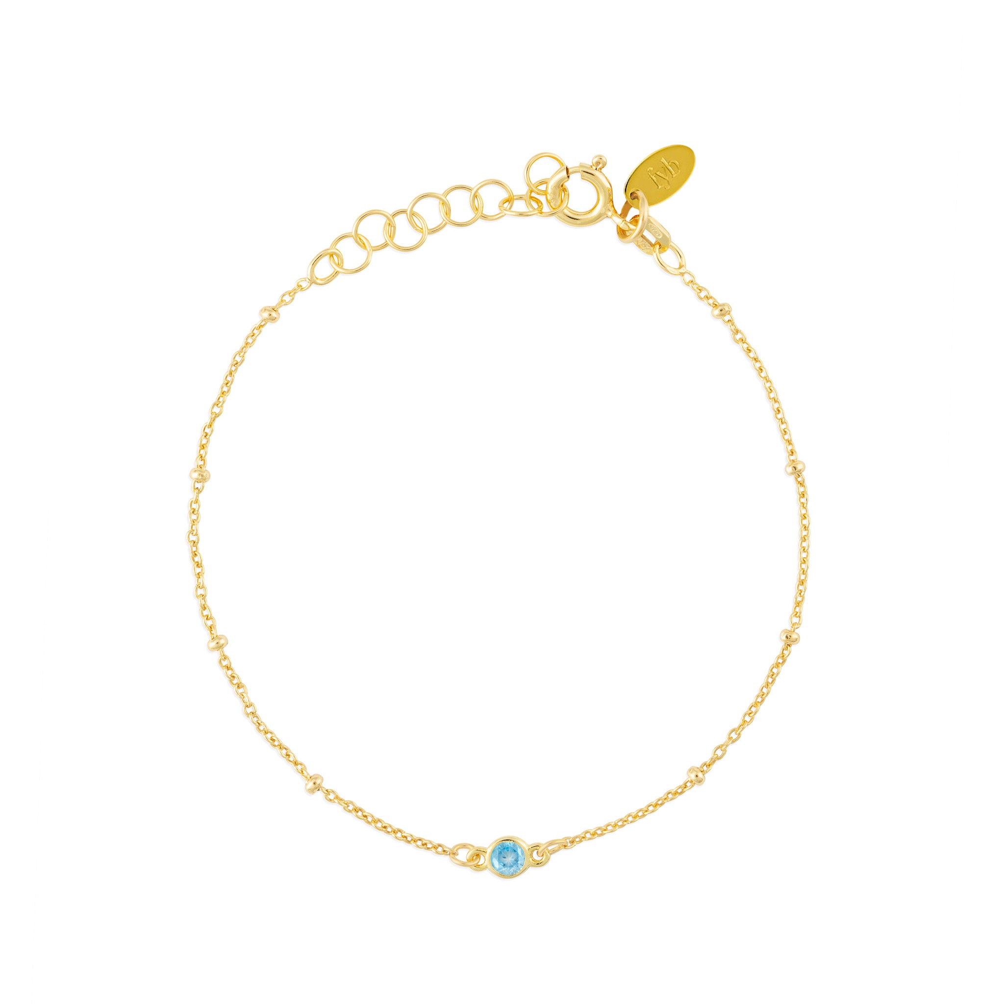 MARCH BIRTHSTONE BRACELET GOLD