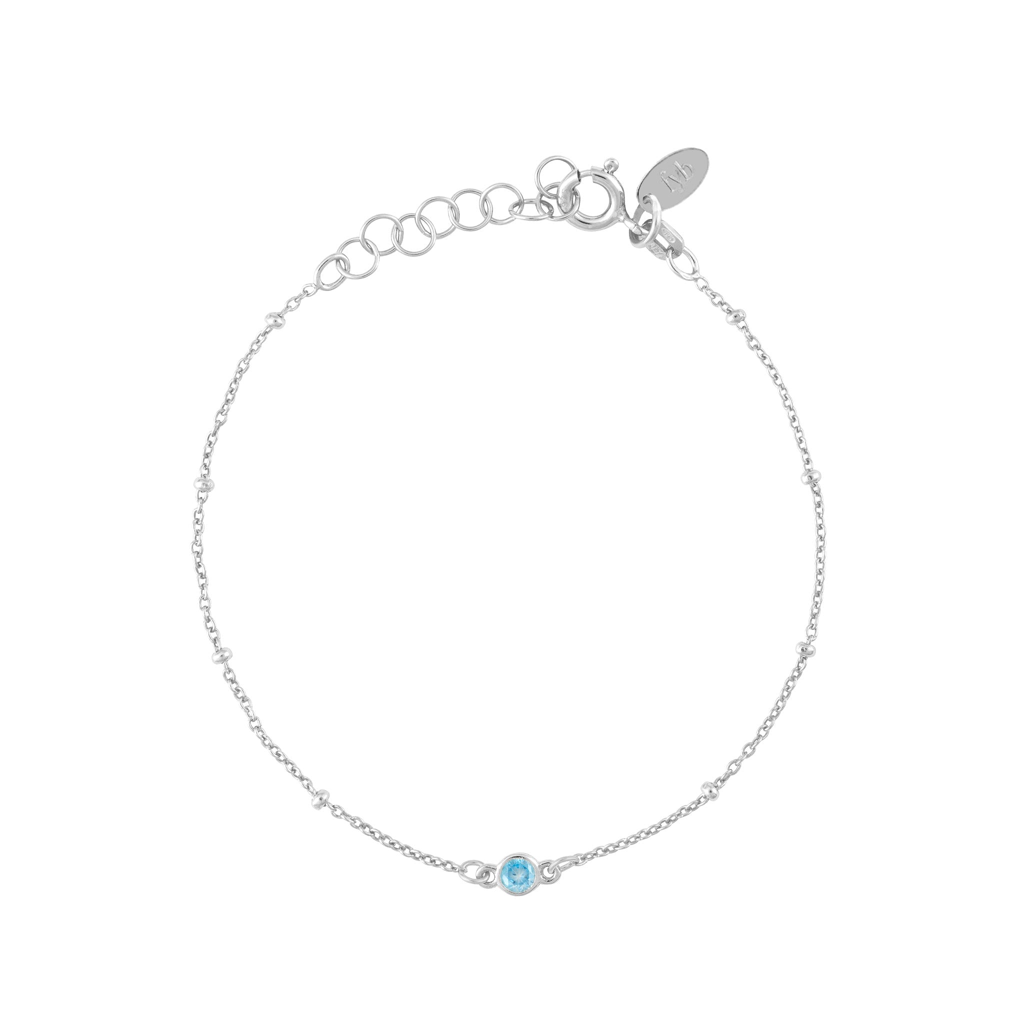 MARCH BIRTHSTONE BRACELET SILVER