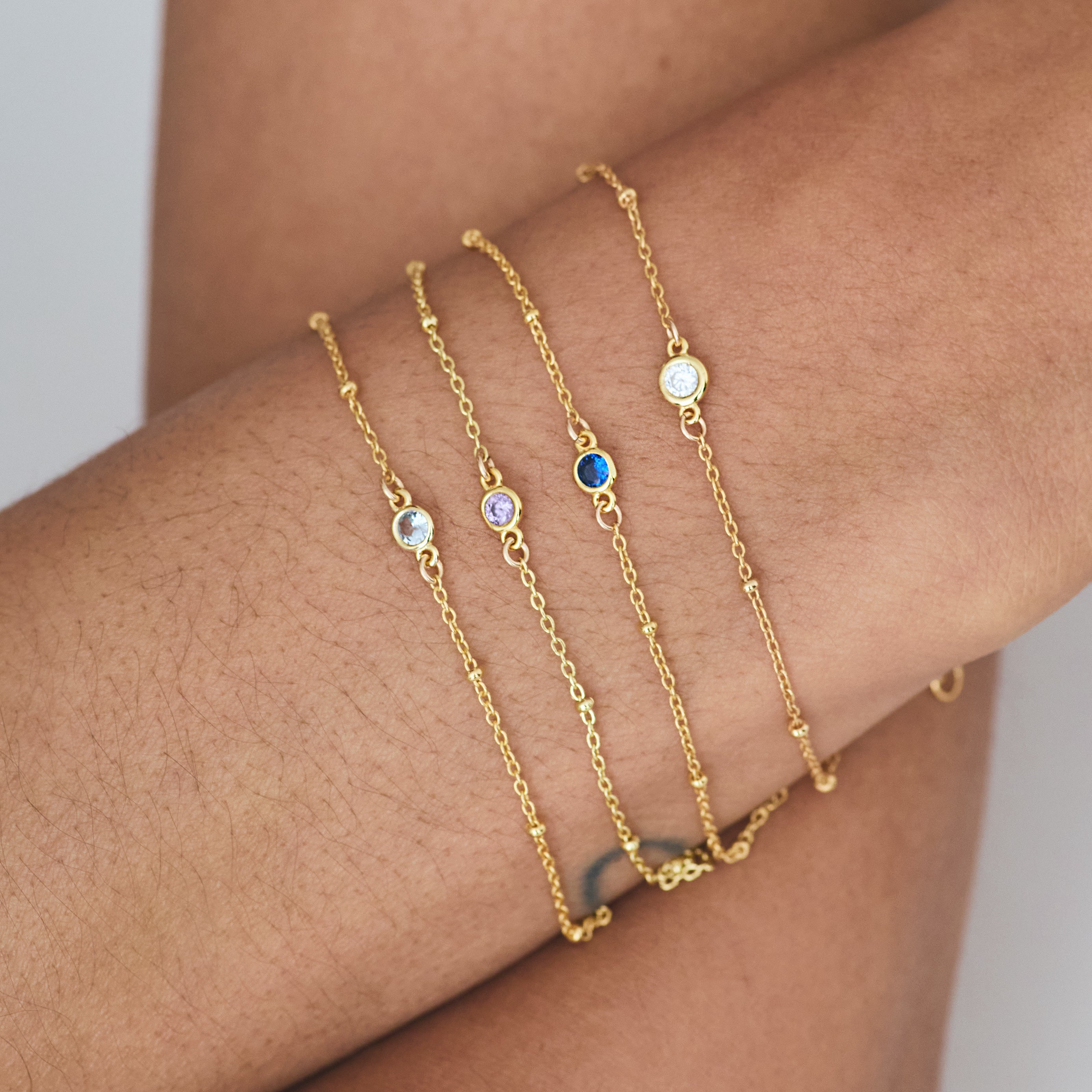 FEBRUARY BIRTHSTONE BRACELET GOLD
