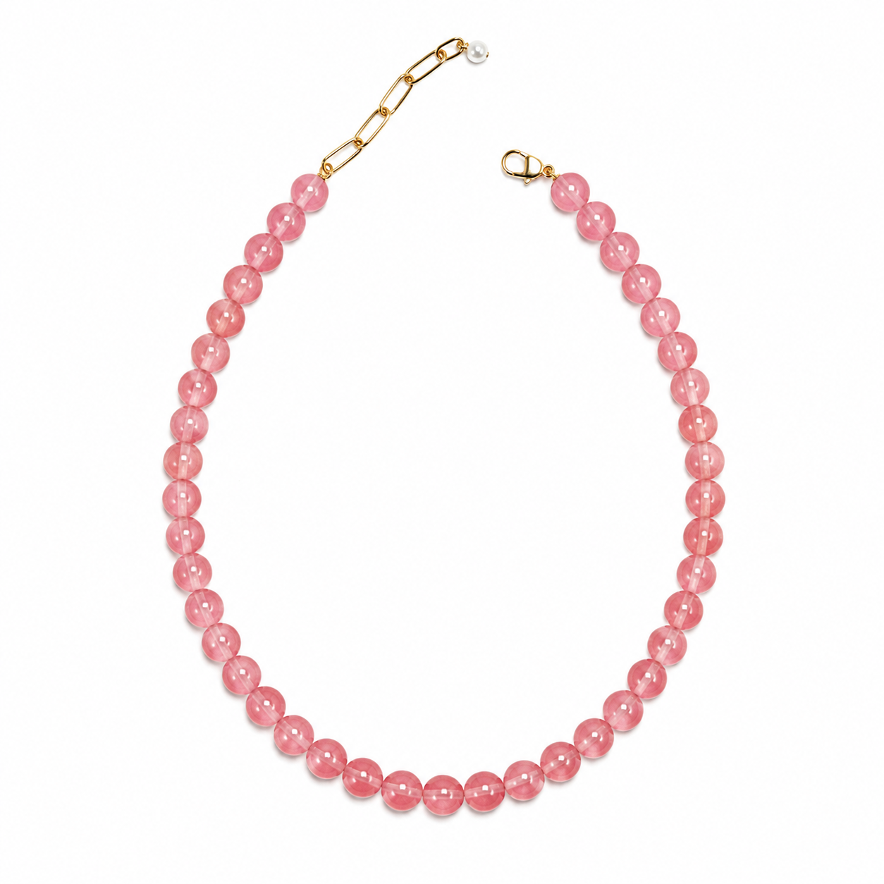 PETITE PALOMA NECKLACE CHERRY QUARTZ