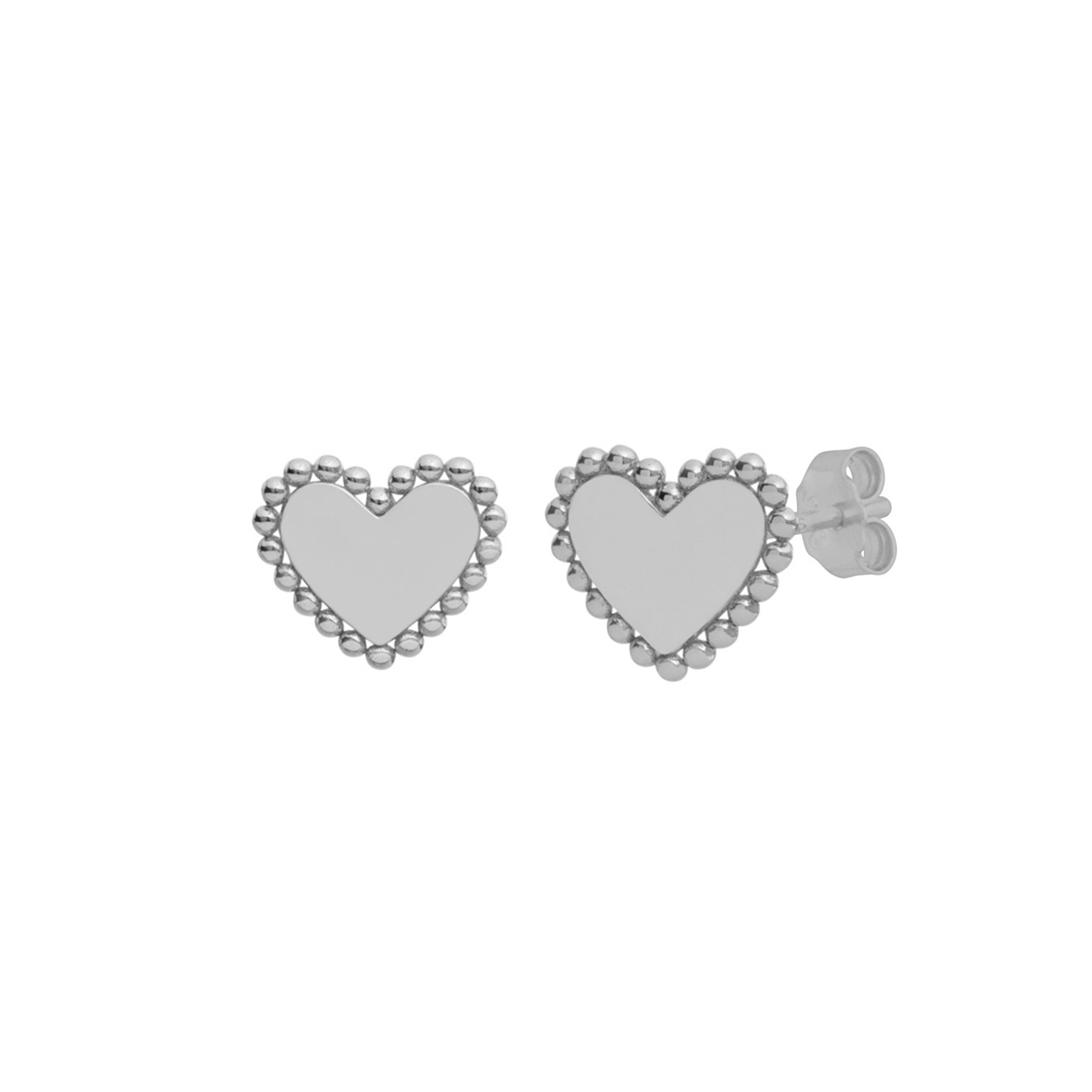 ELEANOR HEART STUDS SILVER