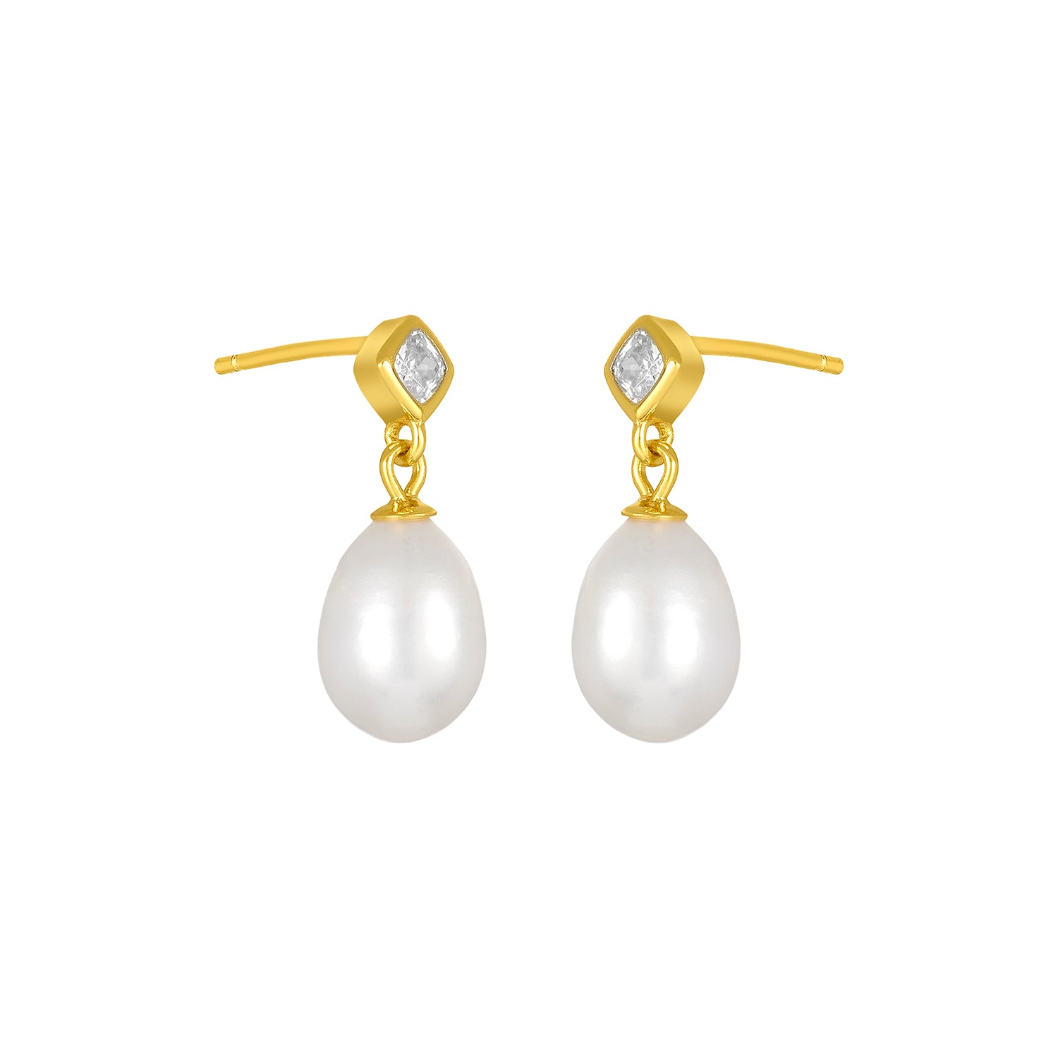 MAE PEARL STUDS GOLD