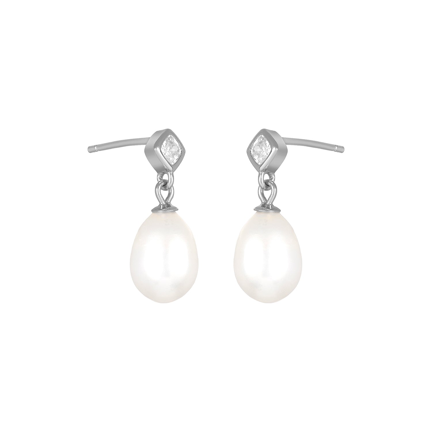 MAE PEARL STUDS SILVER