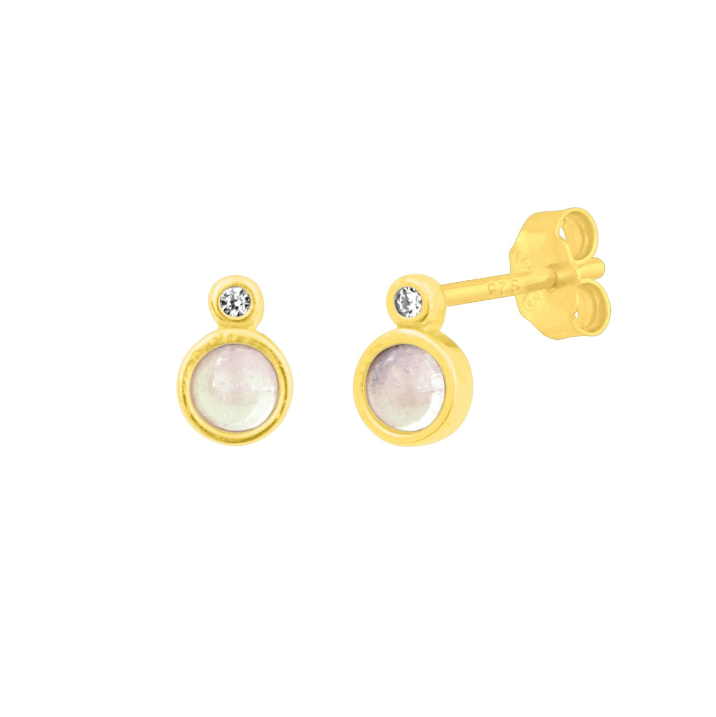 REESE MOONSTONE STUDS GOLD
