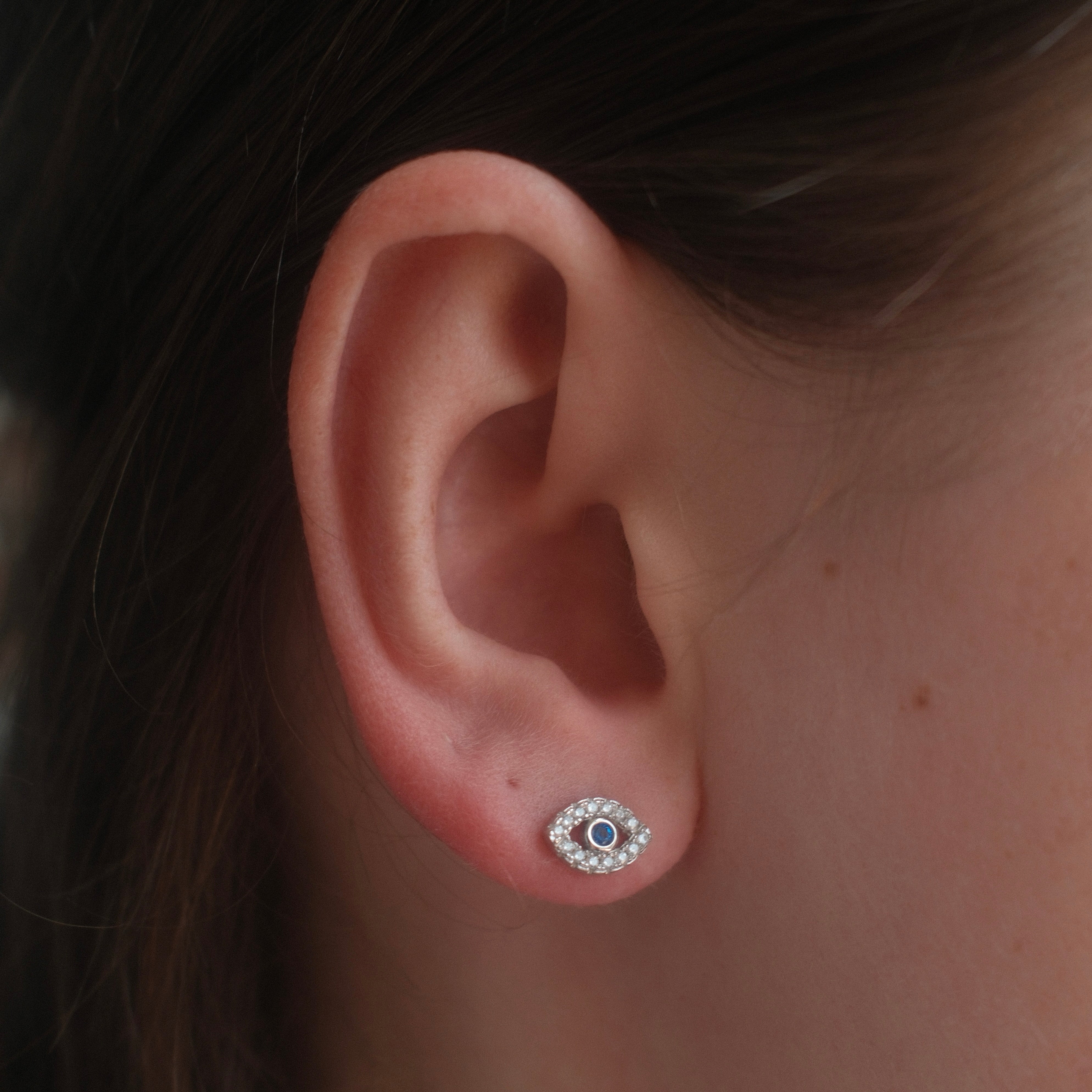 EVIL EYE STUDS SILVER