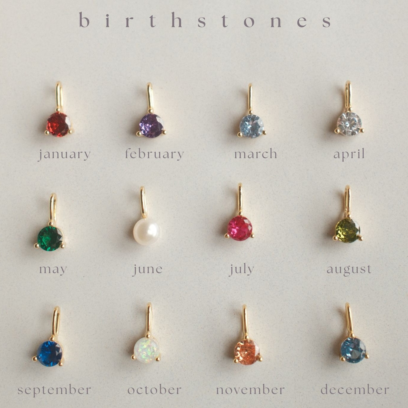 BIRTHSTONE CHARM NECKLACE