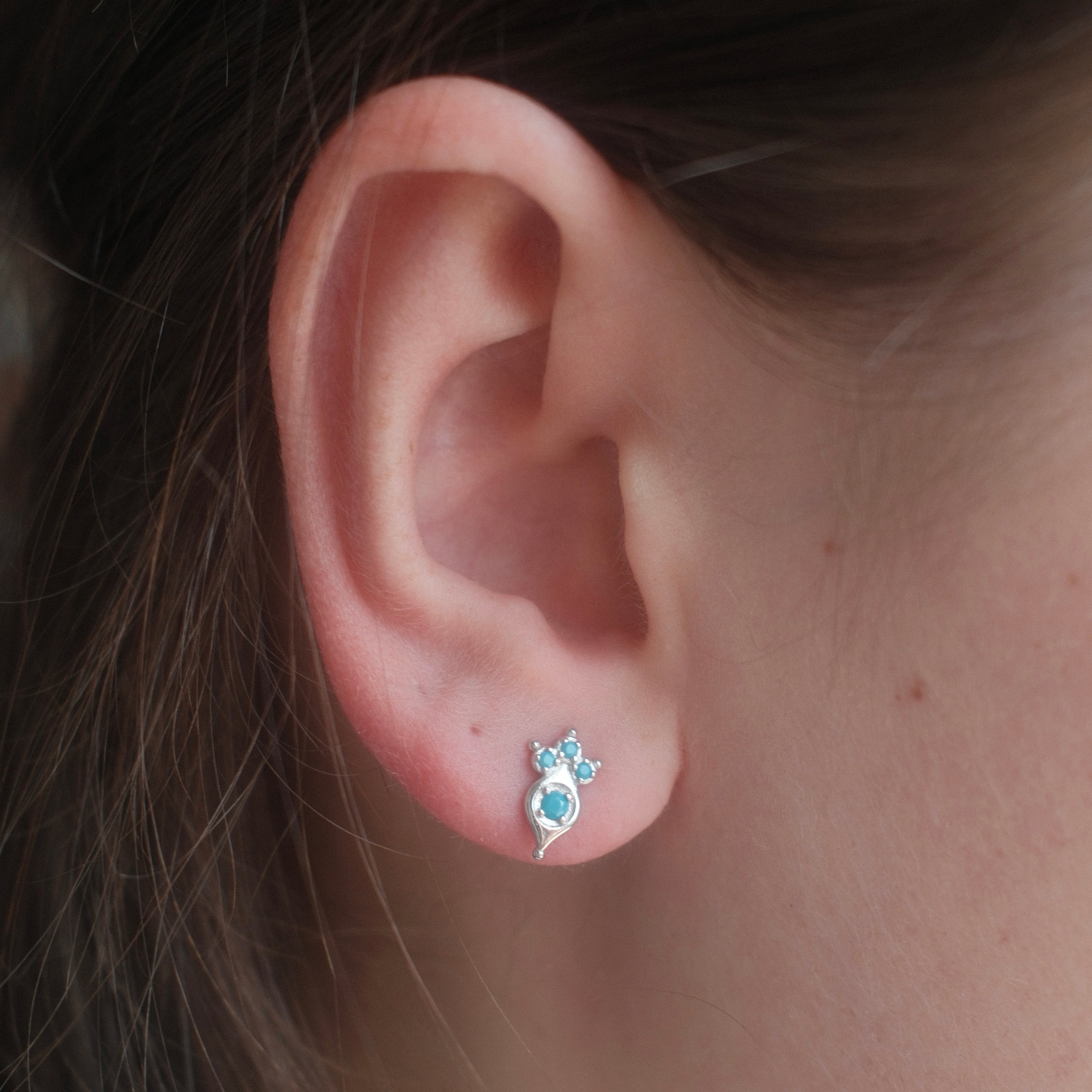 GRACE TURQUOISE STUDS SILVER