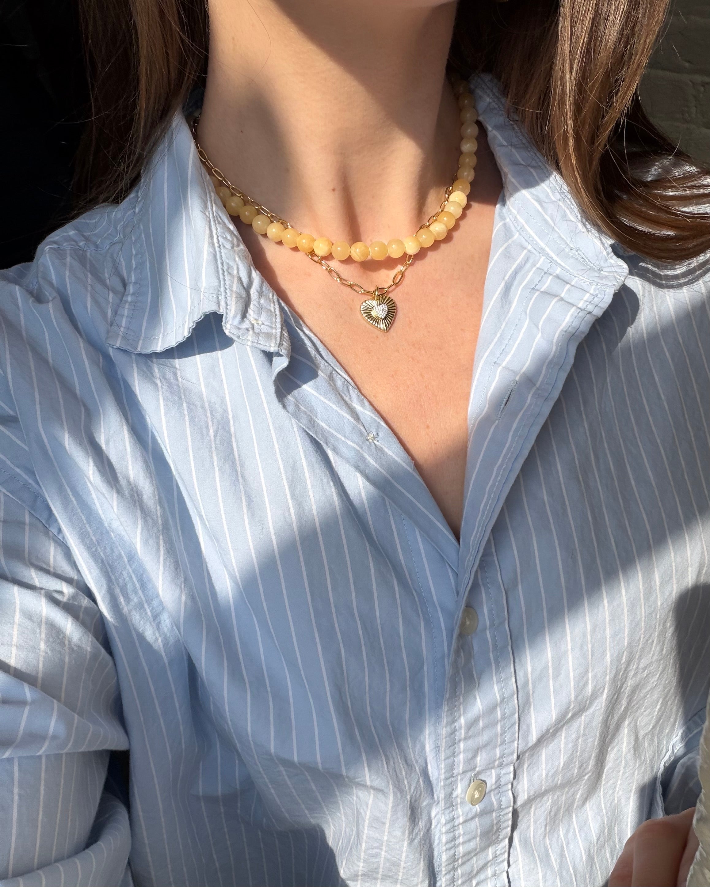 PETITE PALOMA NECKLACE HONEY JASPER