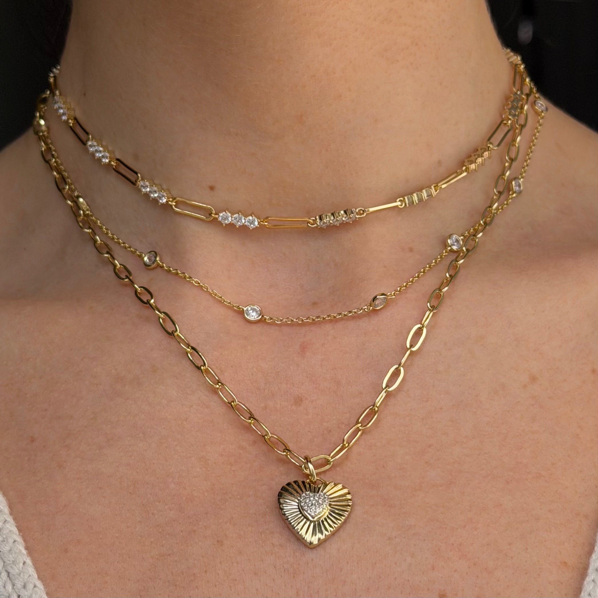 RIAN CZ NECKLACE GOLD