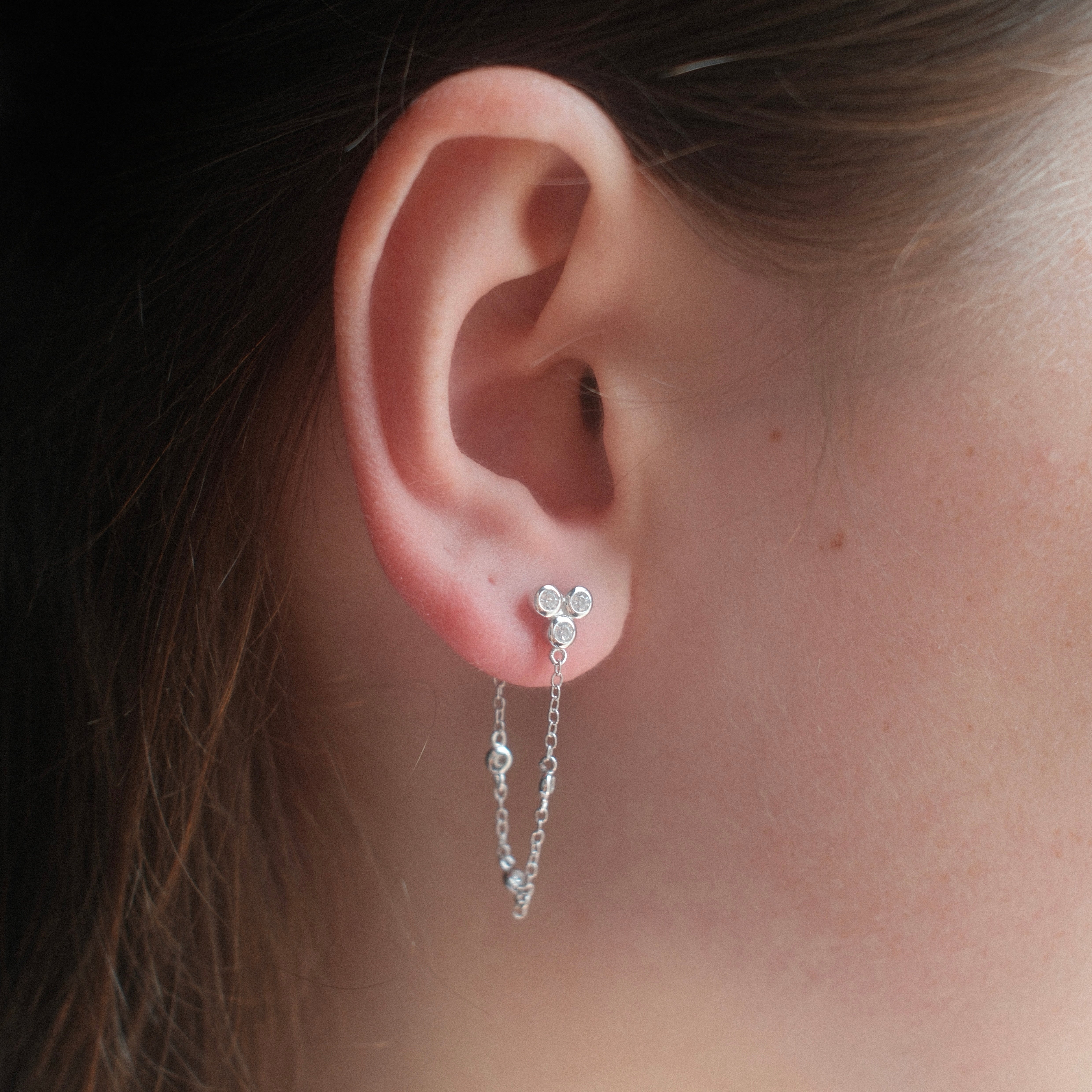 MARLOWE CHAIN STUDS SILVER