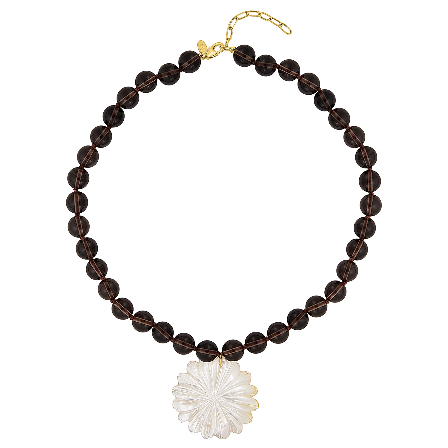 MARTHA FLOWER NECKLACE SMOKY QUARTZ