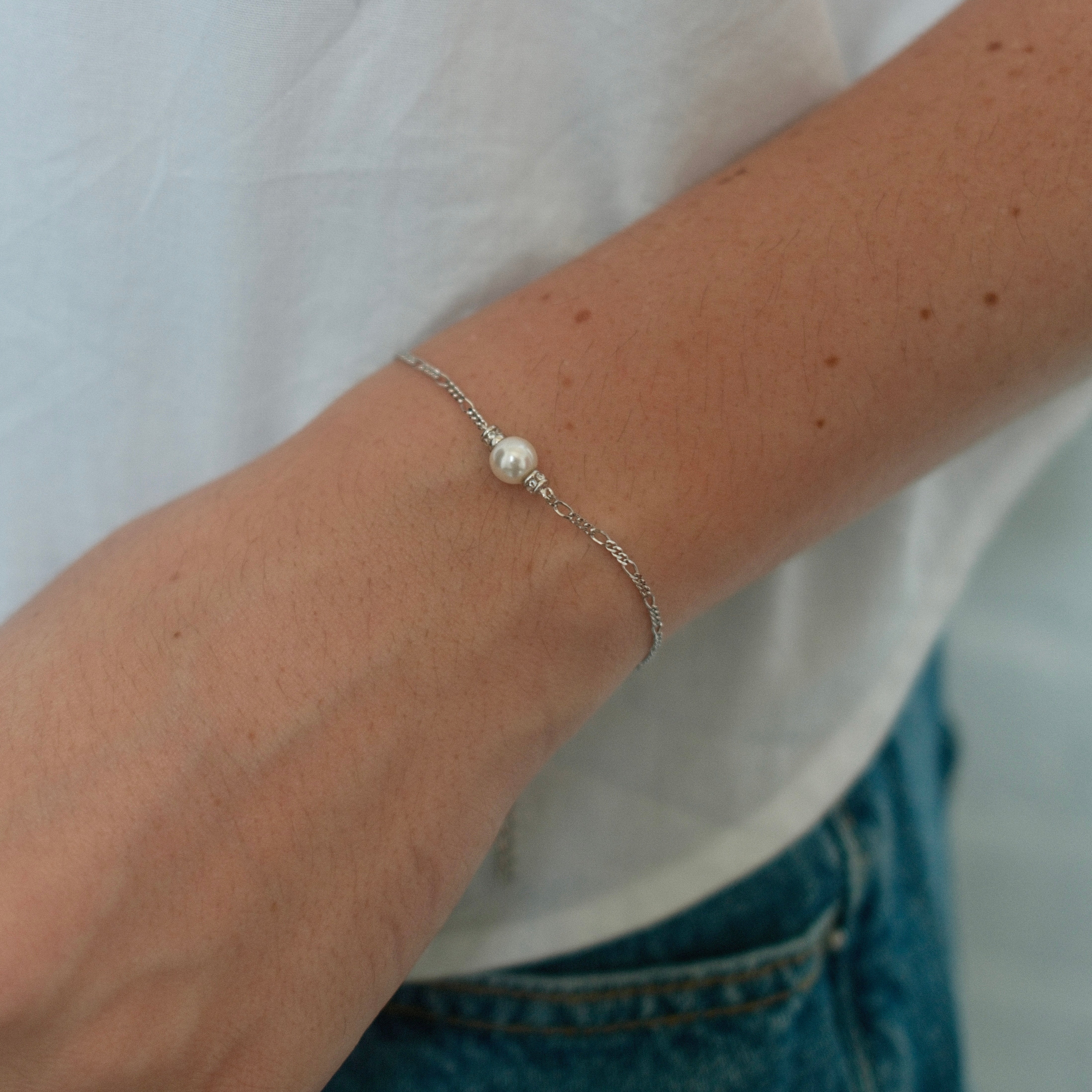 ODETTE PEARL BRACELET SILVER