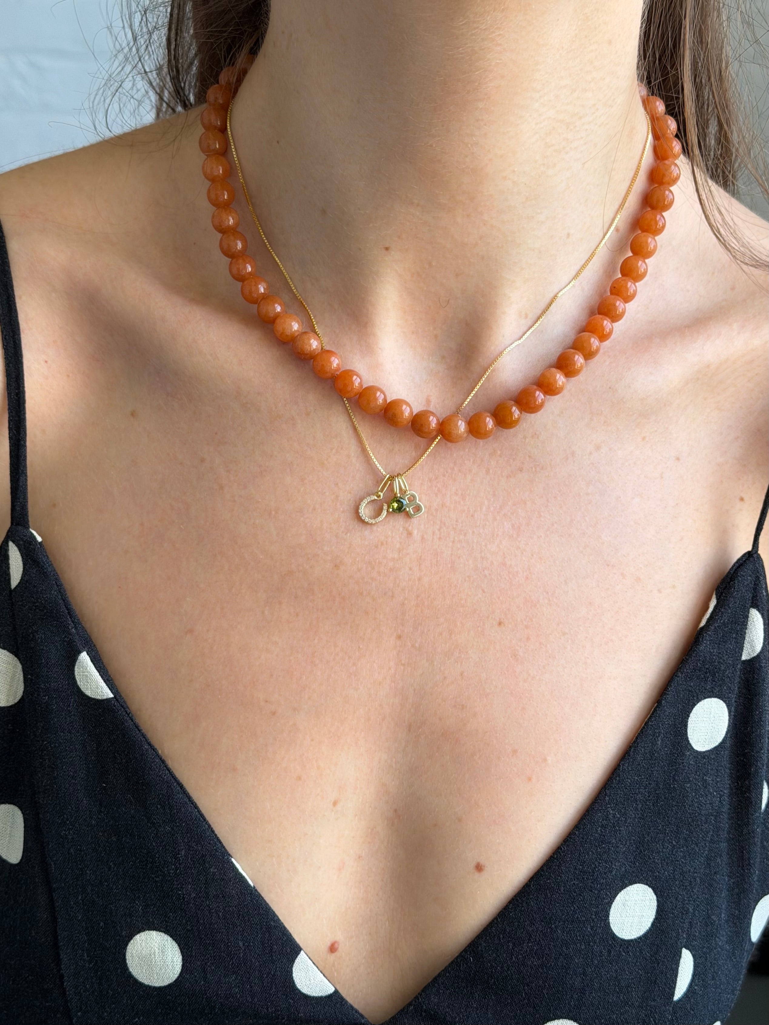 PETITE PALOMA NECKLACE ORANGE AVENTURINE
