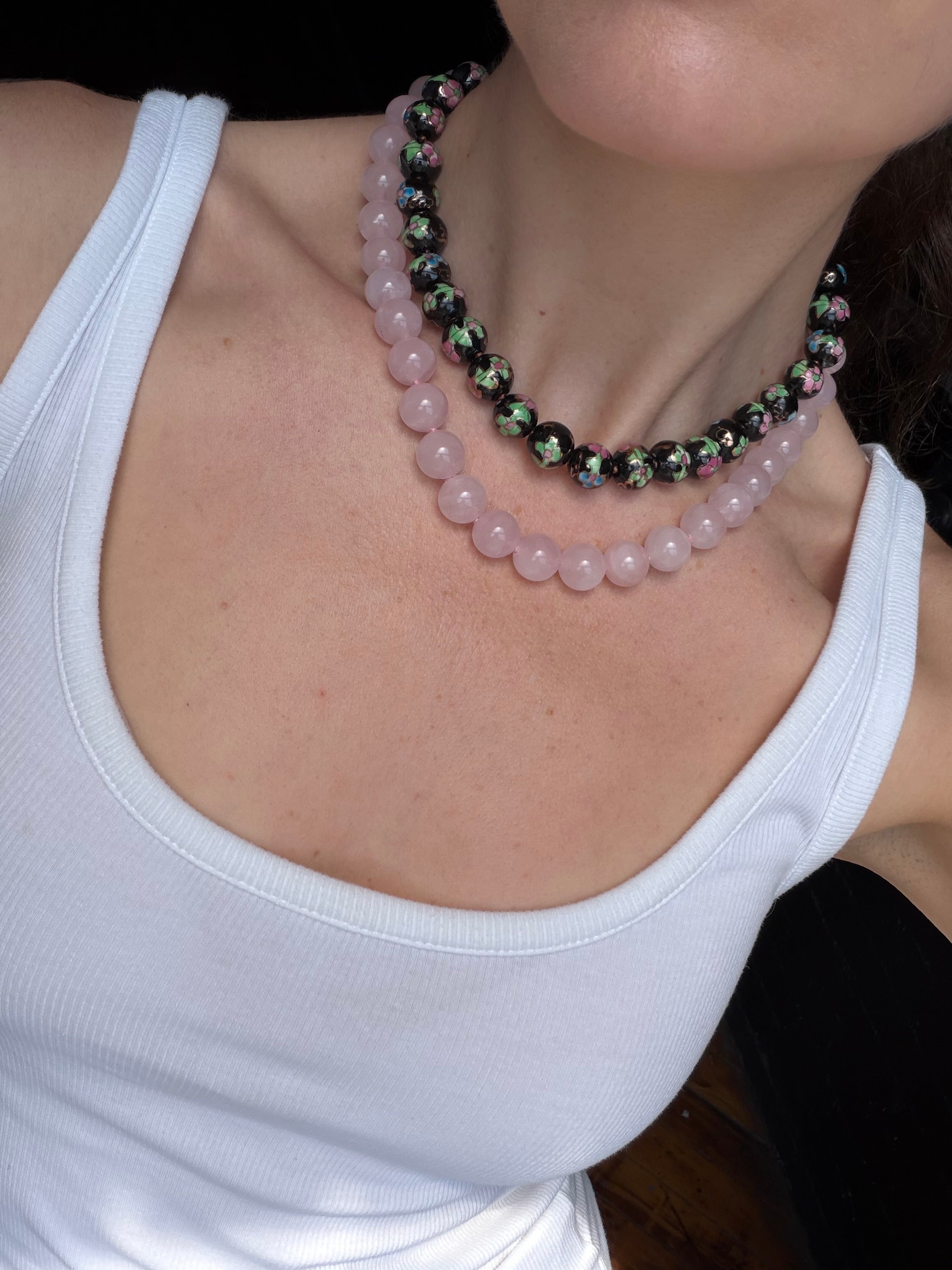 PALOMA NECKLACE ROSE QUARTZ