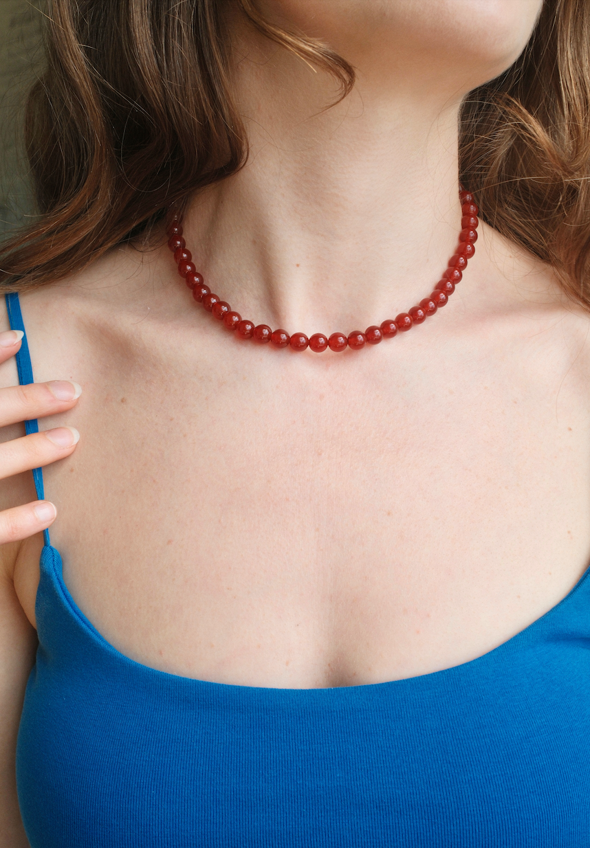 PETITE PALOMA NECKLACE CARNELIAN