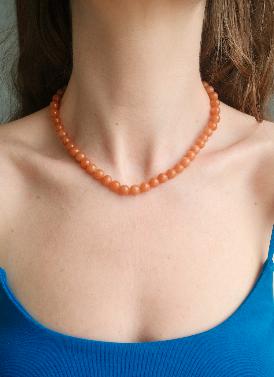 PETITE PALOMA NECKLACE ORANGE AVENTURINE
