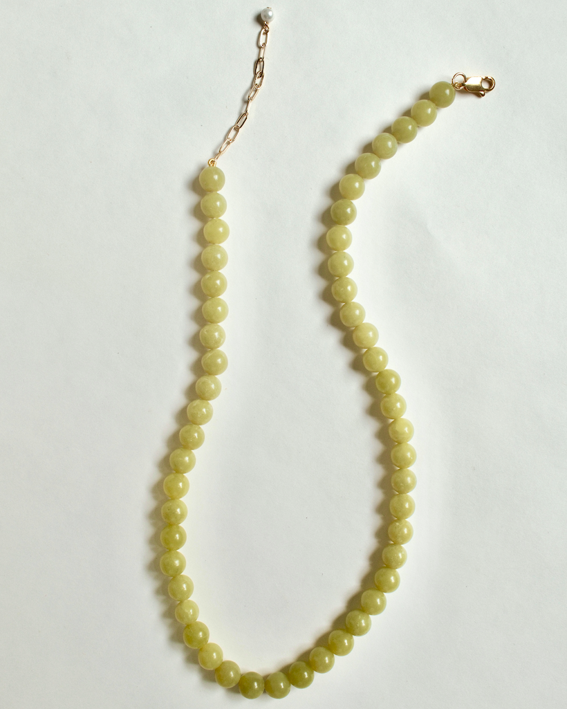 PETITE PALOMA NECKLACE OLIVE JADE
