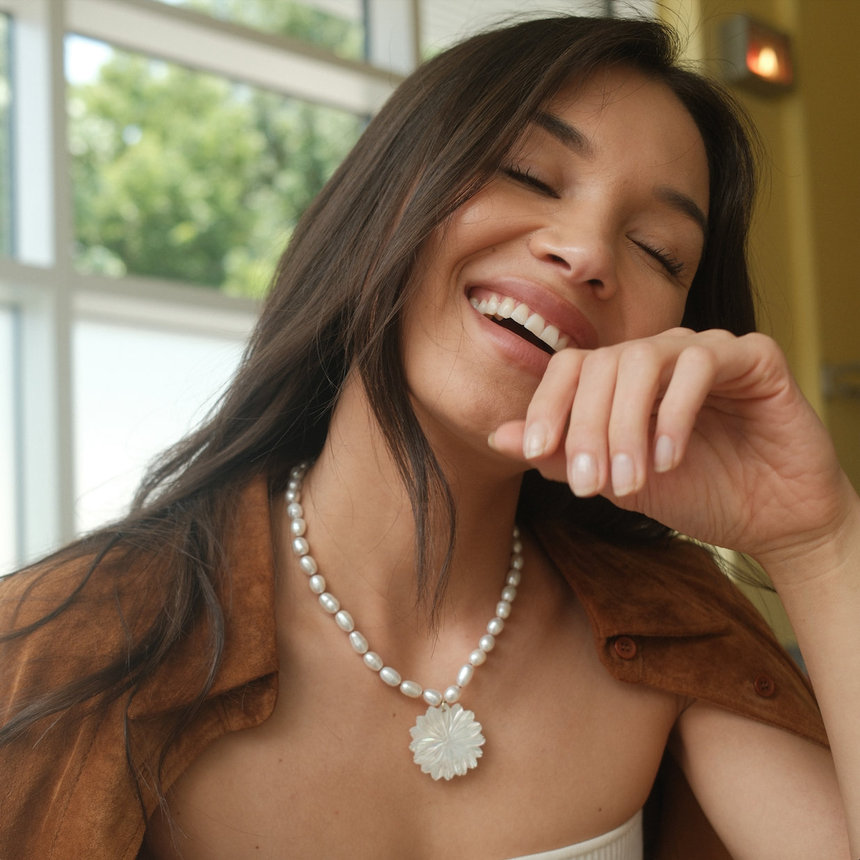 MARTHA FLOWER NECKLACE PEARL