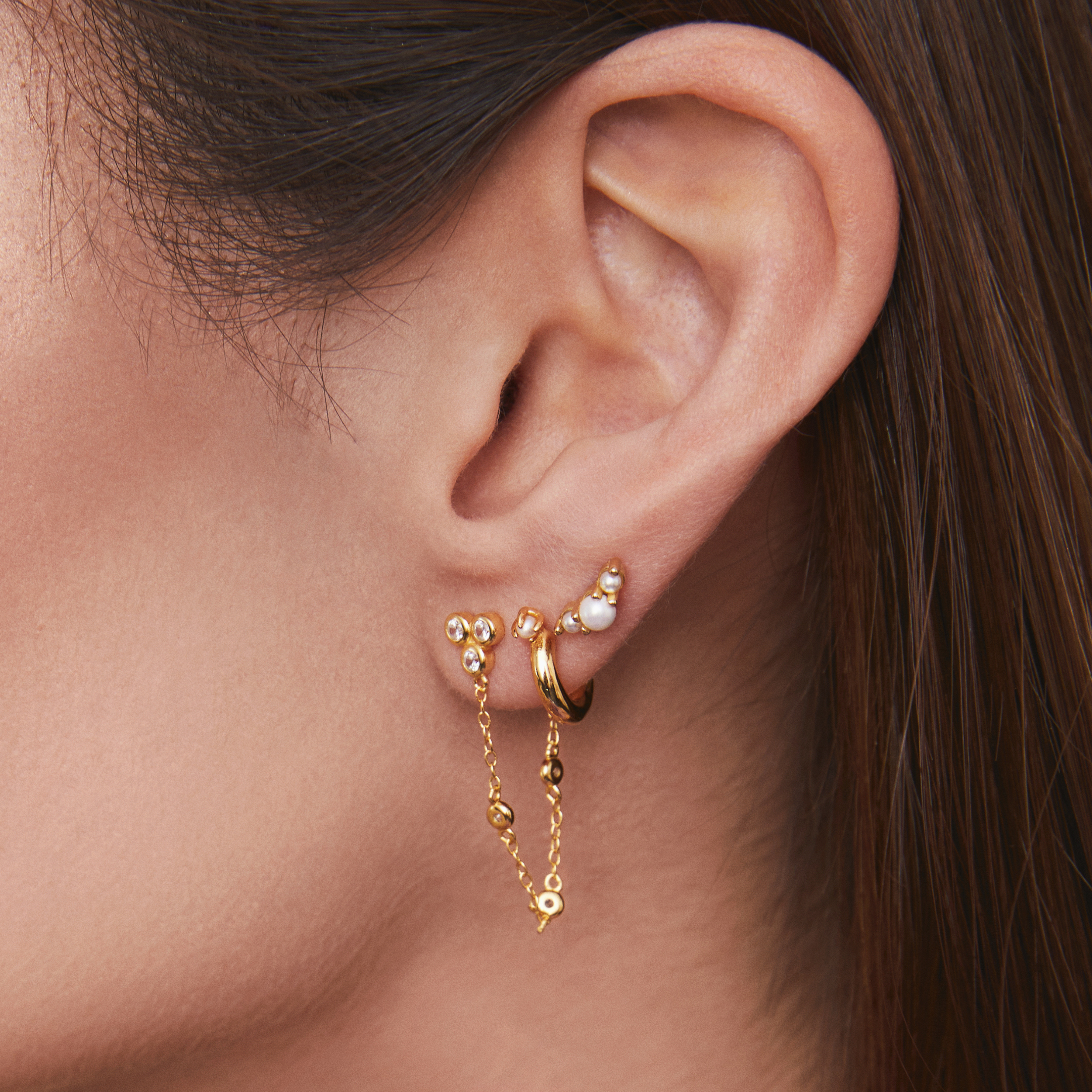 MARLOWE CHAIN STUDS GOLD