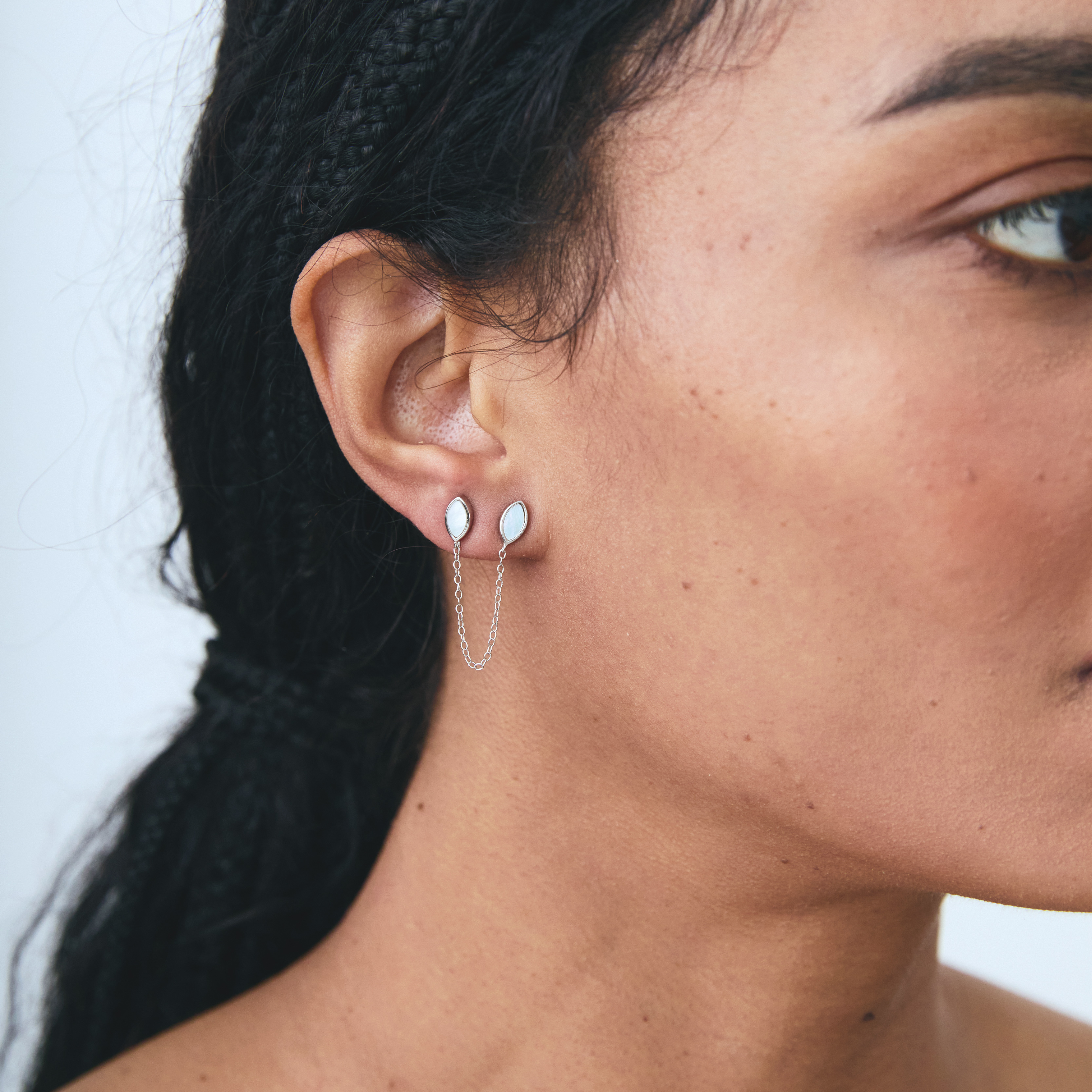 CASSIA CHAIN STUDS SILVER