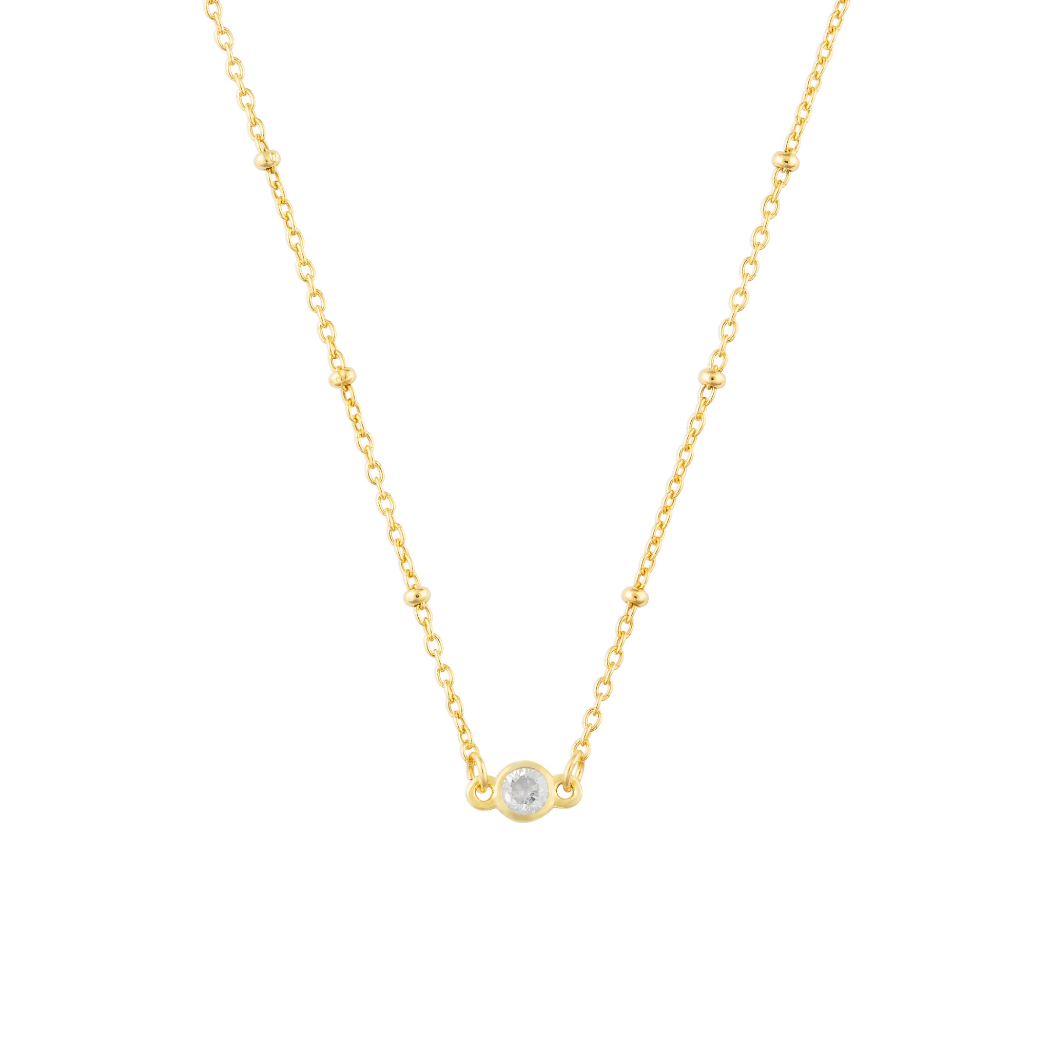 APRIL BIRTHSTONE NECKLACE GOLD