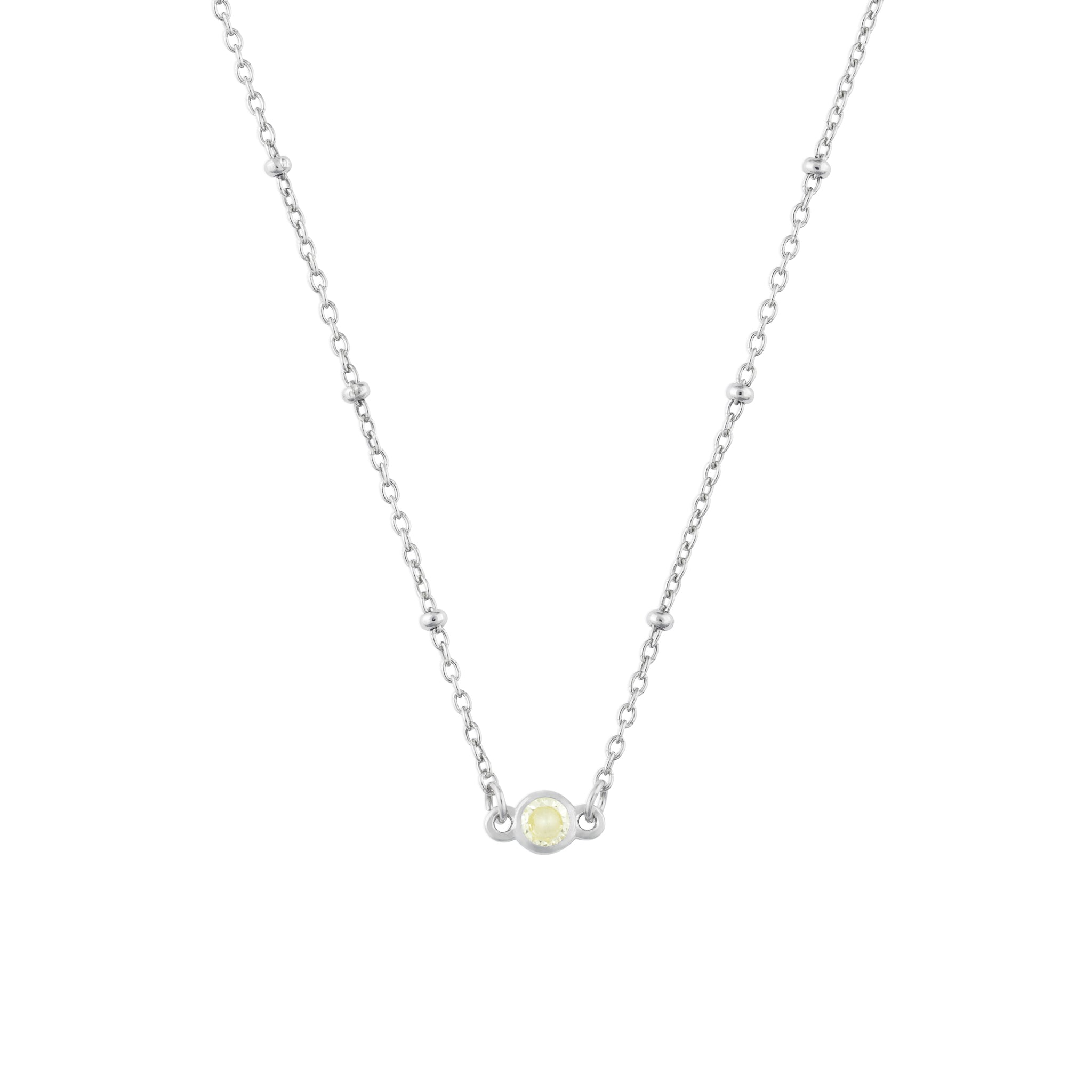 NOVEMBER BIRTHSTONE NECKLACE SILVER