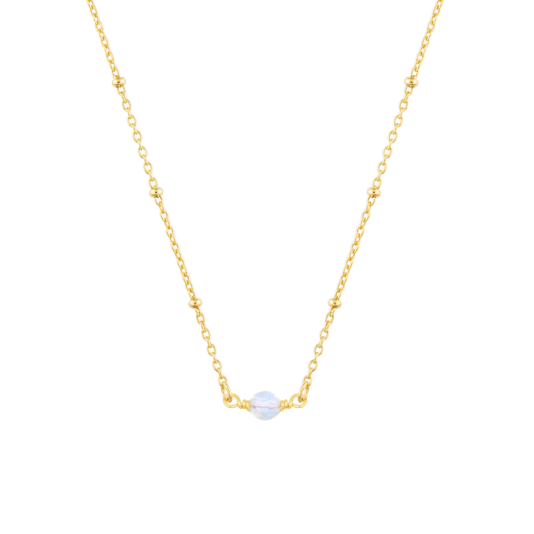 OCTOBER BIRTHSTONE NECKLACE GOLD