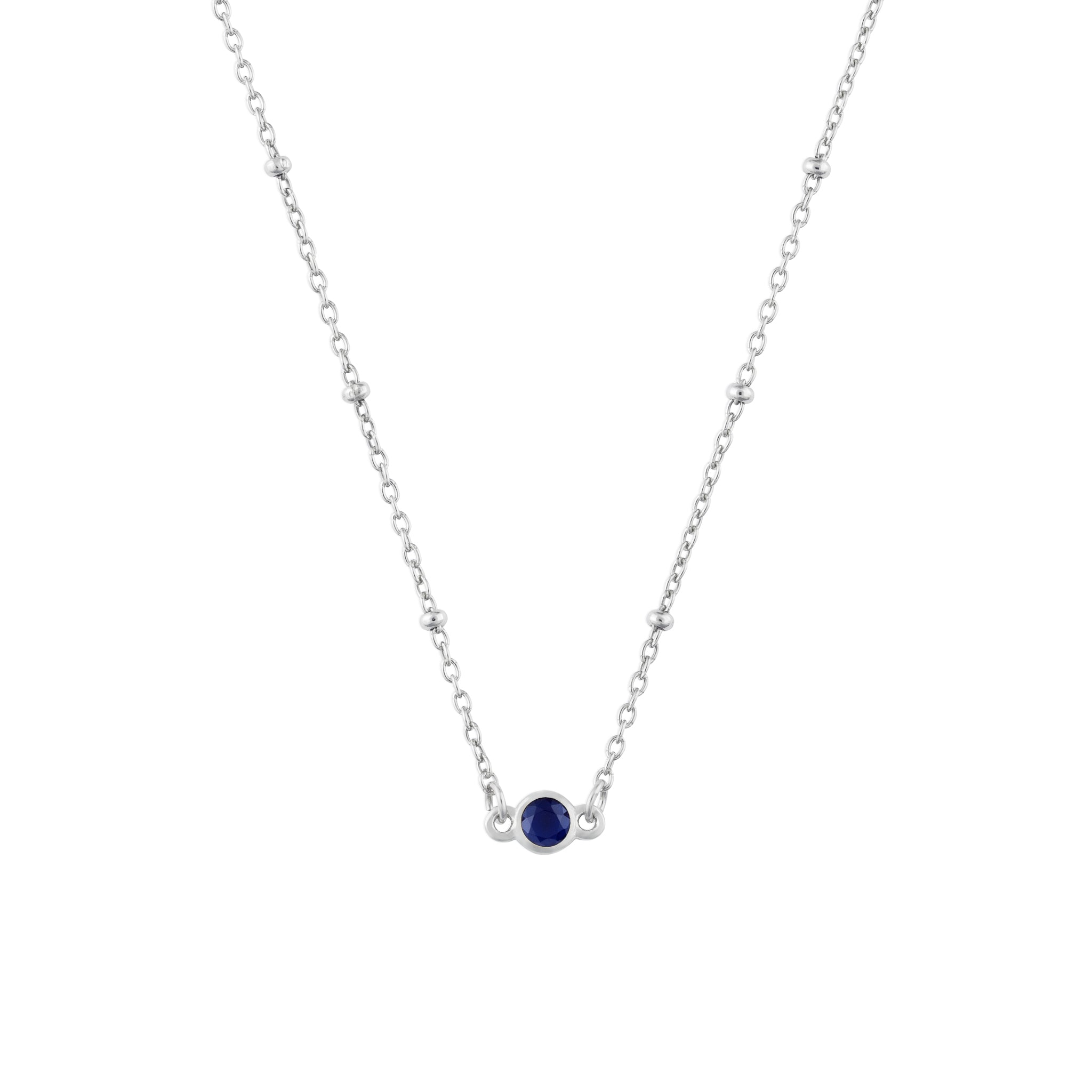SEPTEMBER BIRTHSTONE NECKLACE SILVER