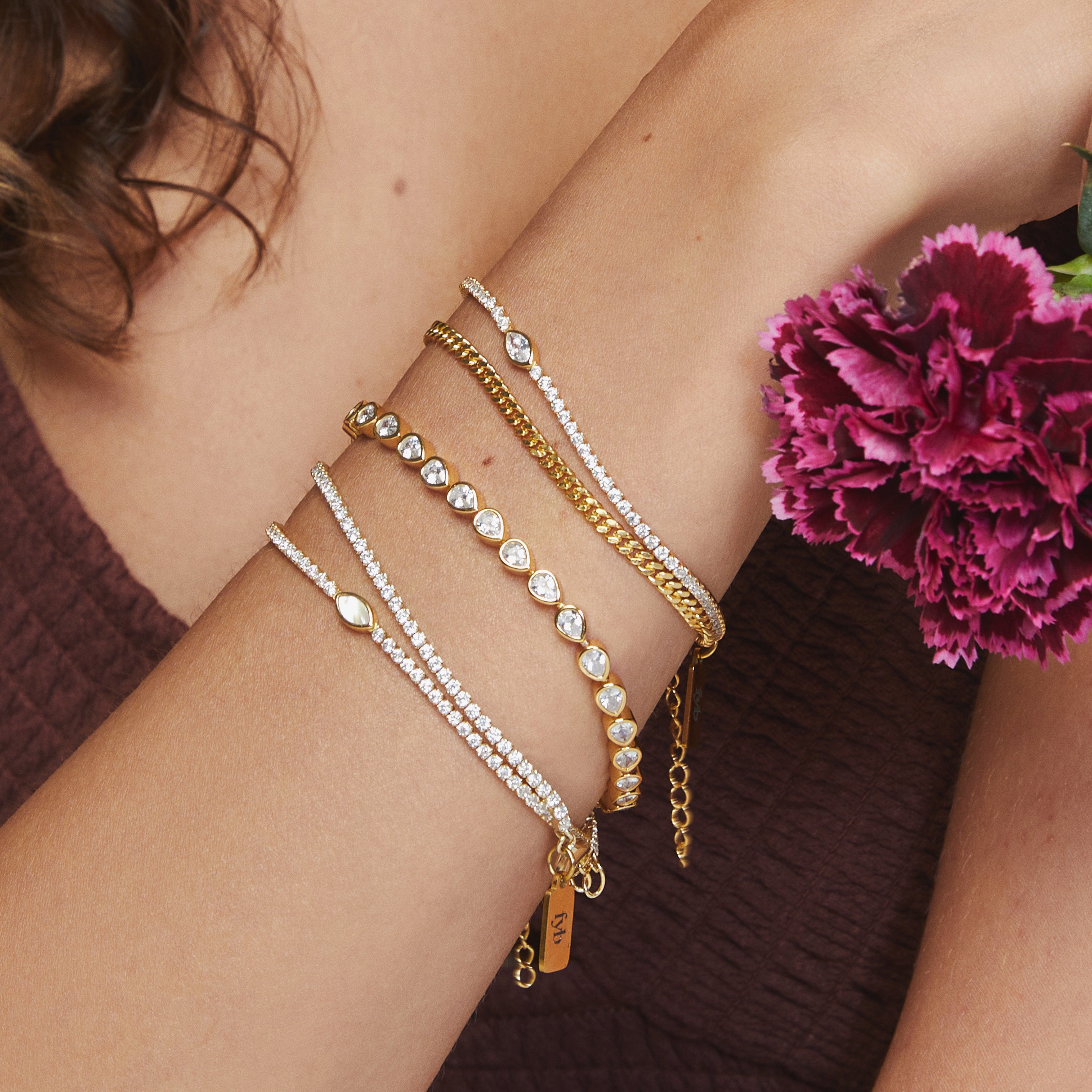 ARYA TENNIS BRACELET CRYSTAL GOLD