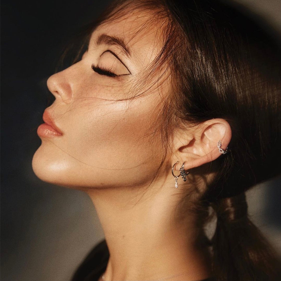 KAIA HOOP EARRINGS SILVER CZ