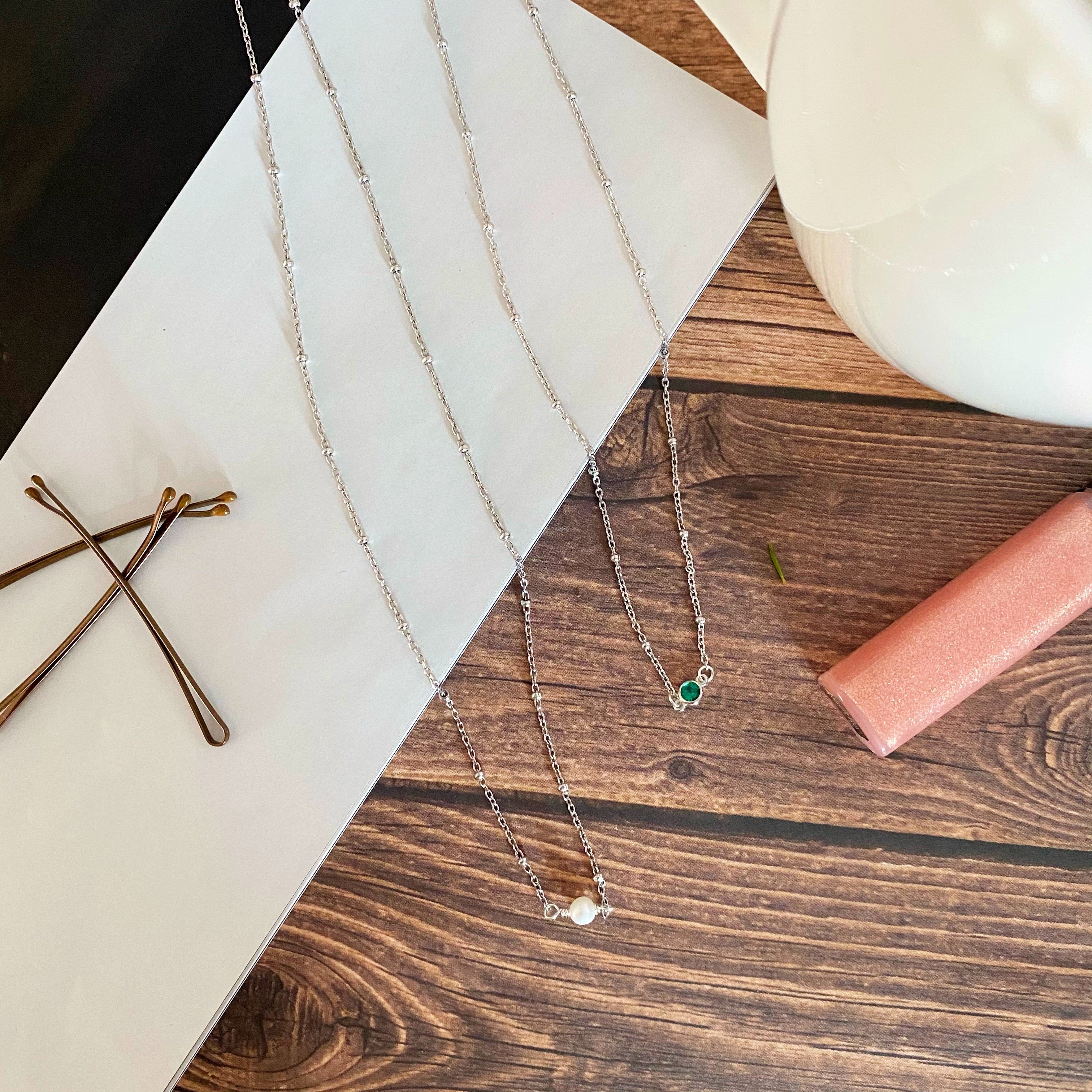 JUNE BIRTHSTONE NECKLACE SILVER