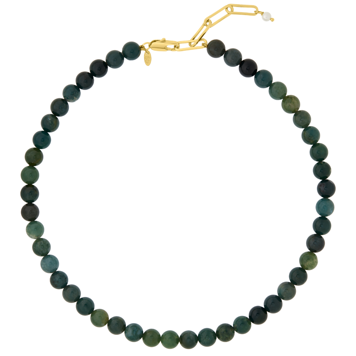 PETITE PALOMA NECKLACE MOSS AGATE