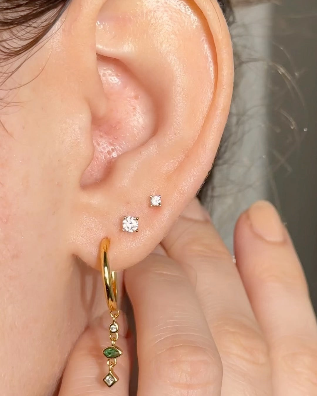 PETITE CZ STUDS 3MM GOLD