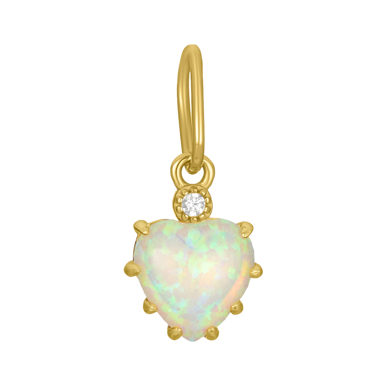 OPAL HEART CHARM - GOLD