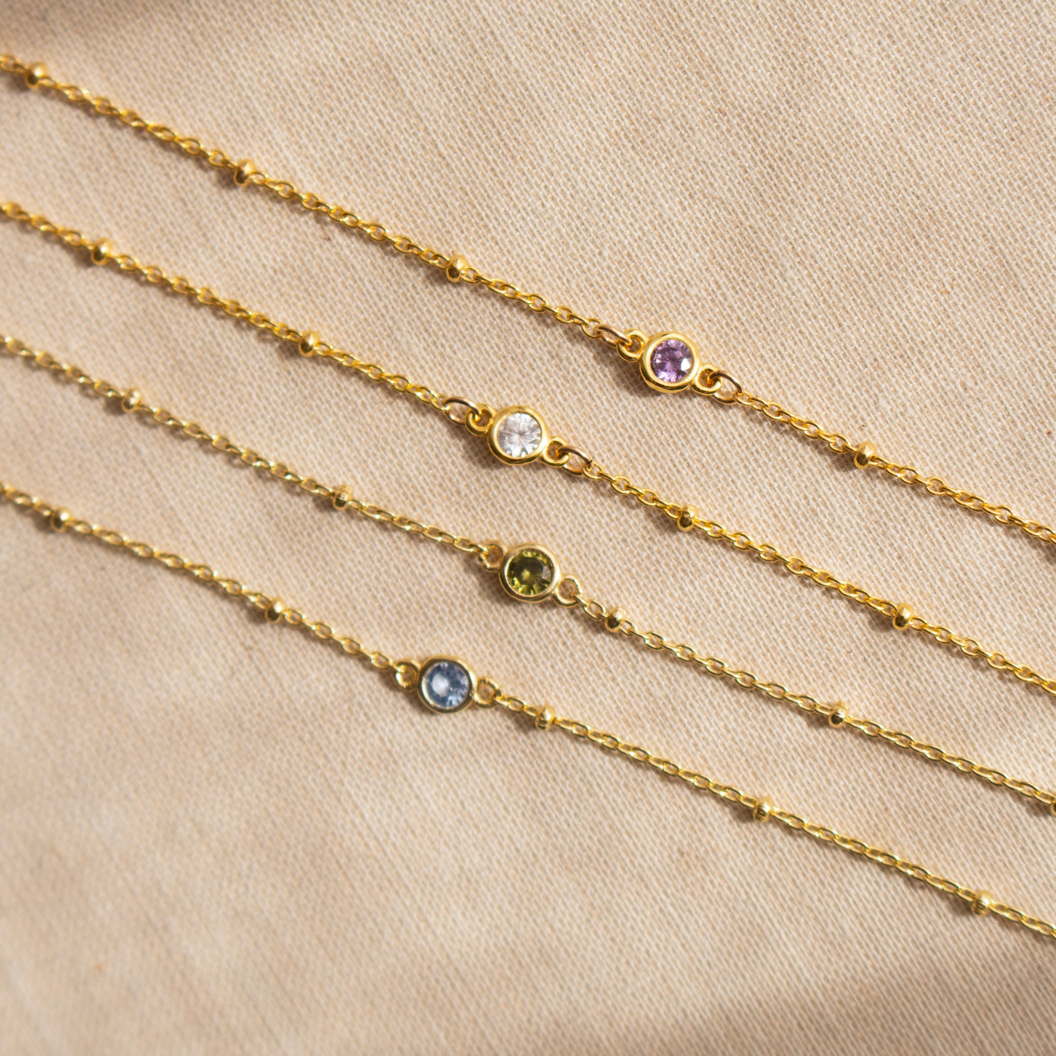 FEBRUARY BIRTHSTONE BRACELET GOLD