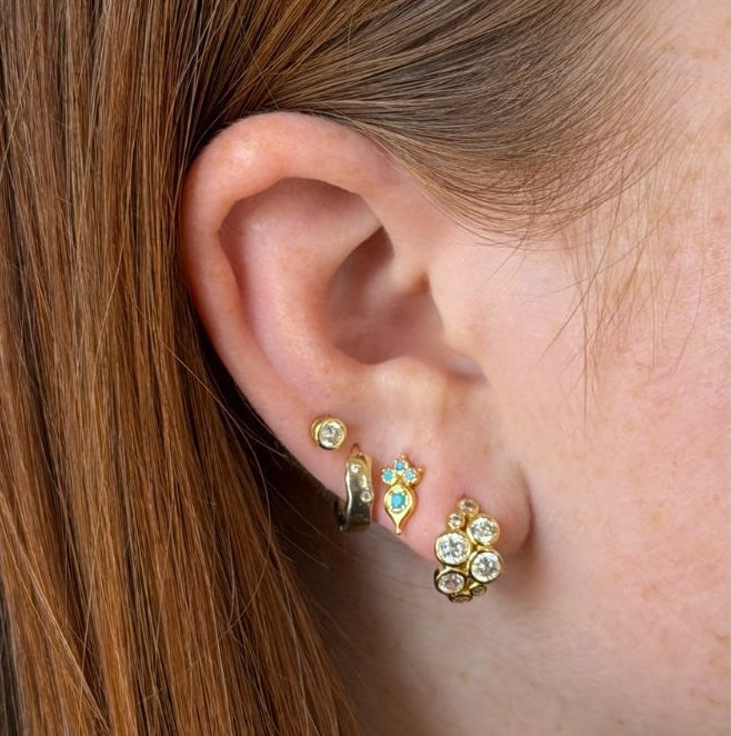 GRACE TURQUOISE STUDS GOLD