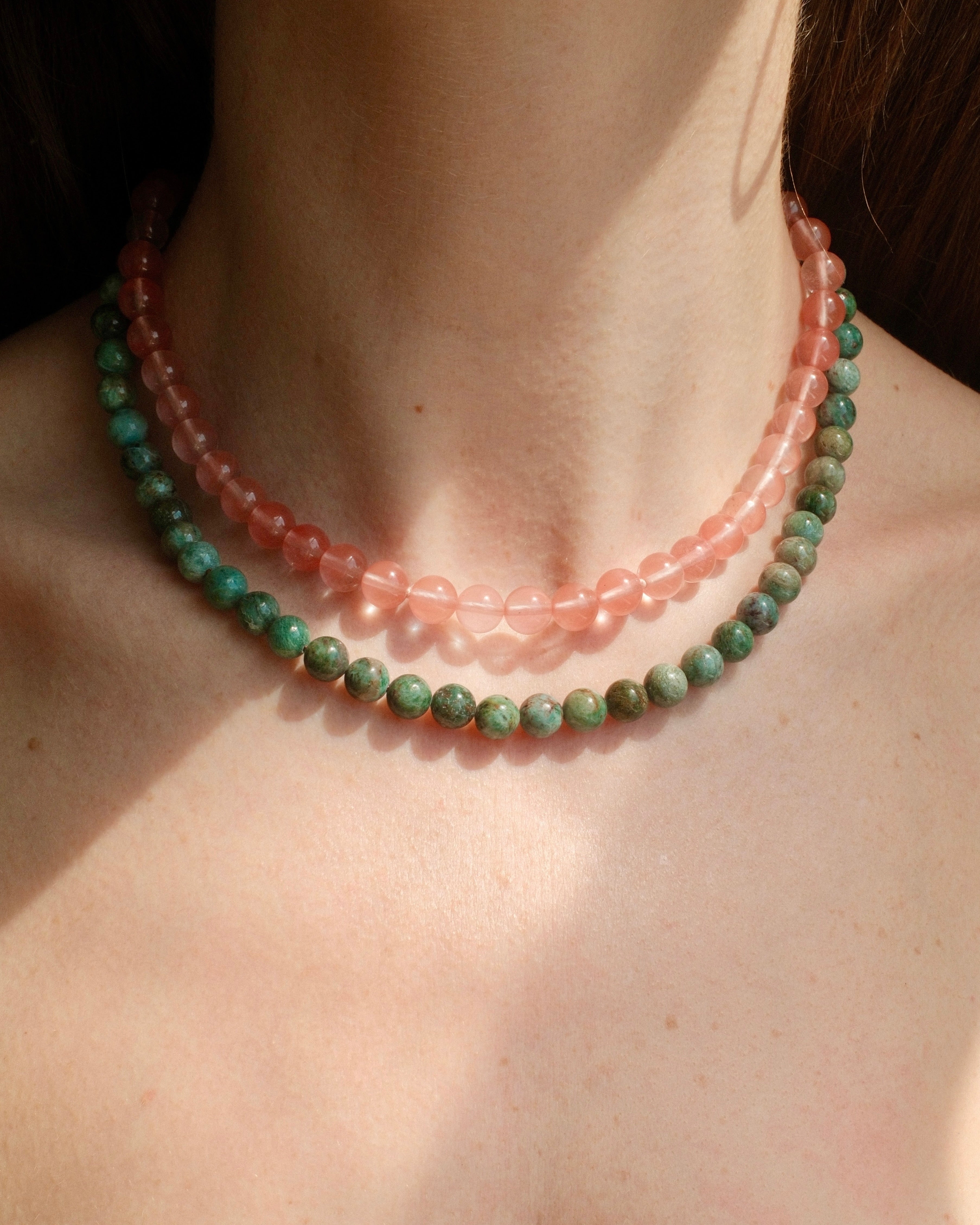 PETITE PALOMA NECKLACE CHERRY QUARTZ