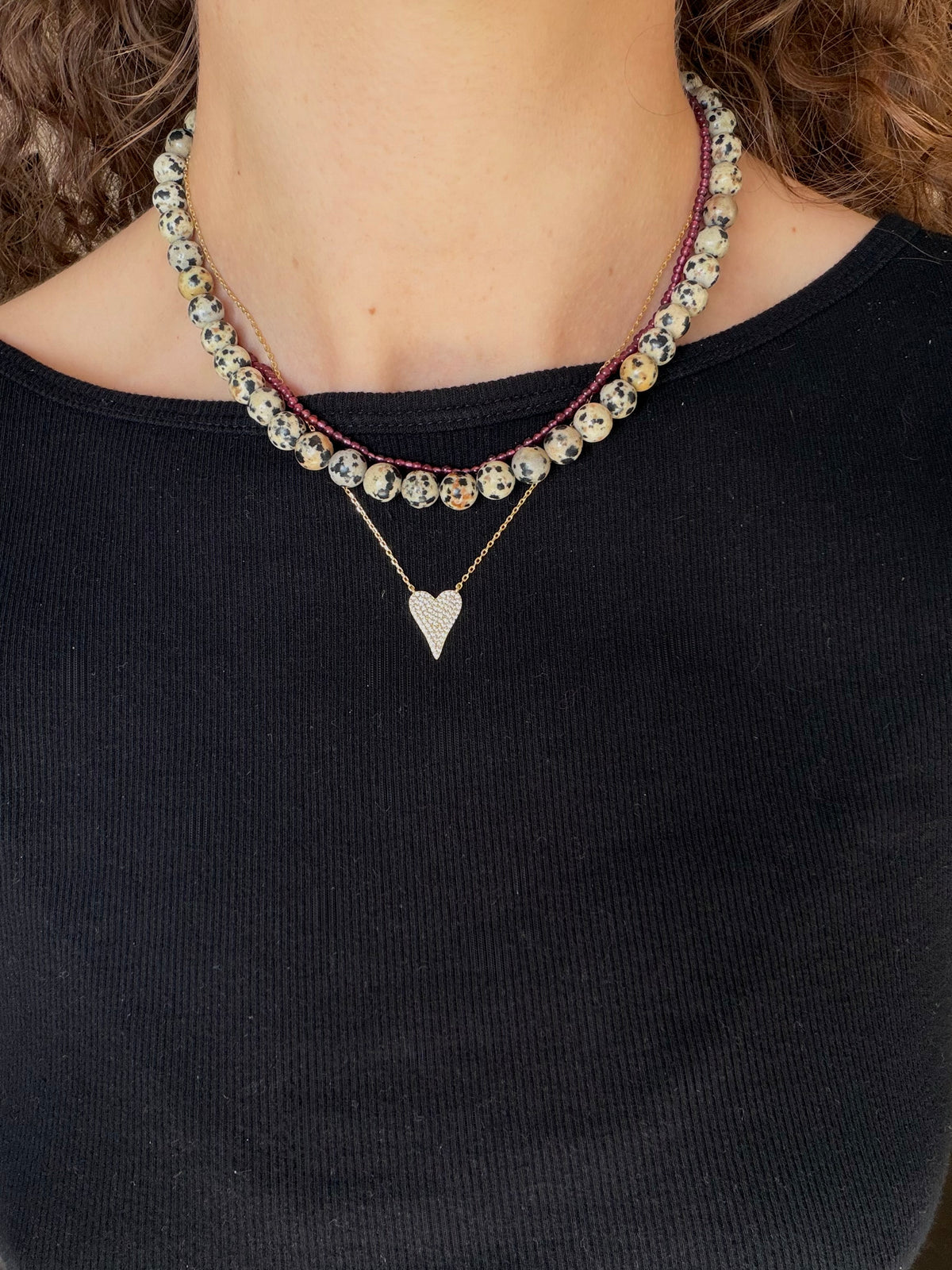 PETITE PALOMA NECKLACE DALMATION JASPER