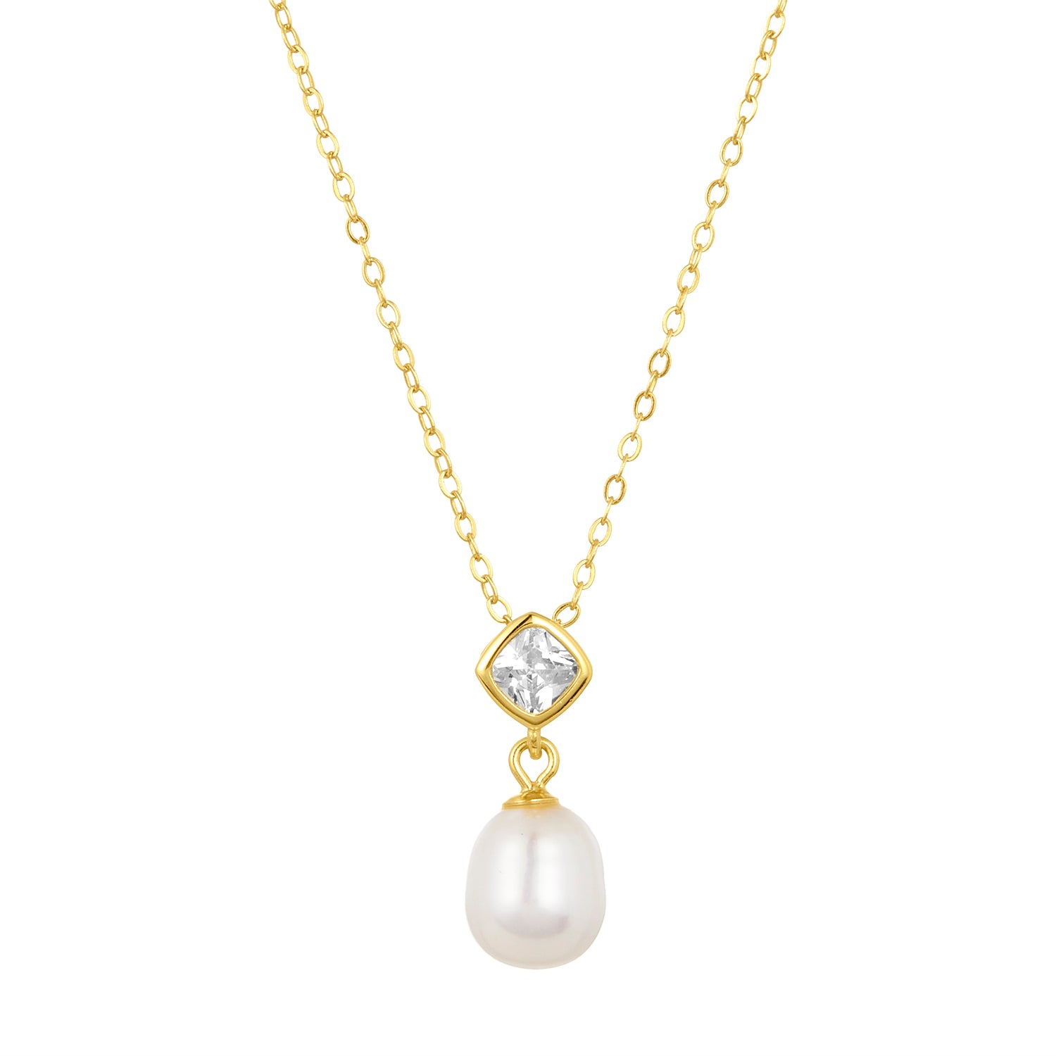 MAE PEARL NECKLACE GOLD