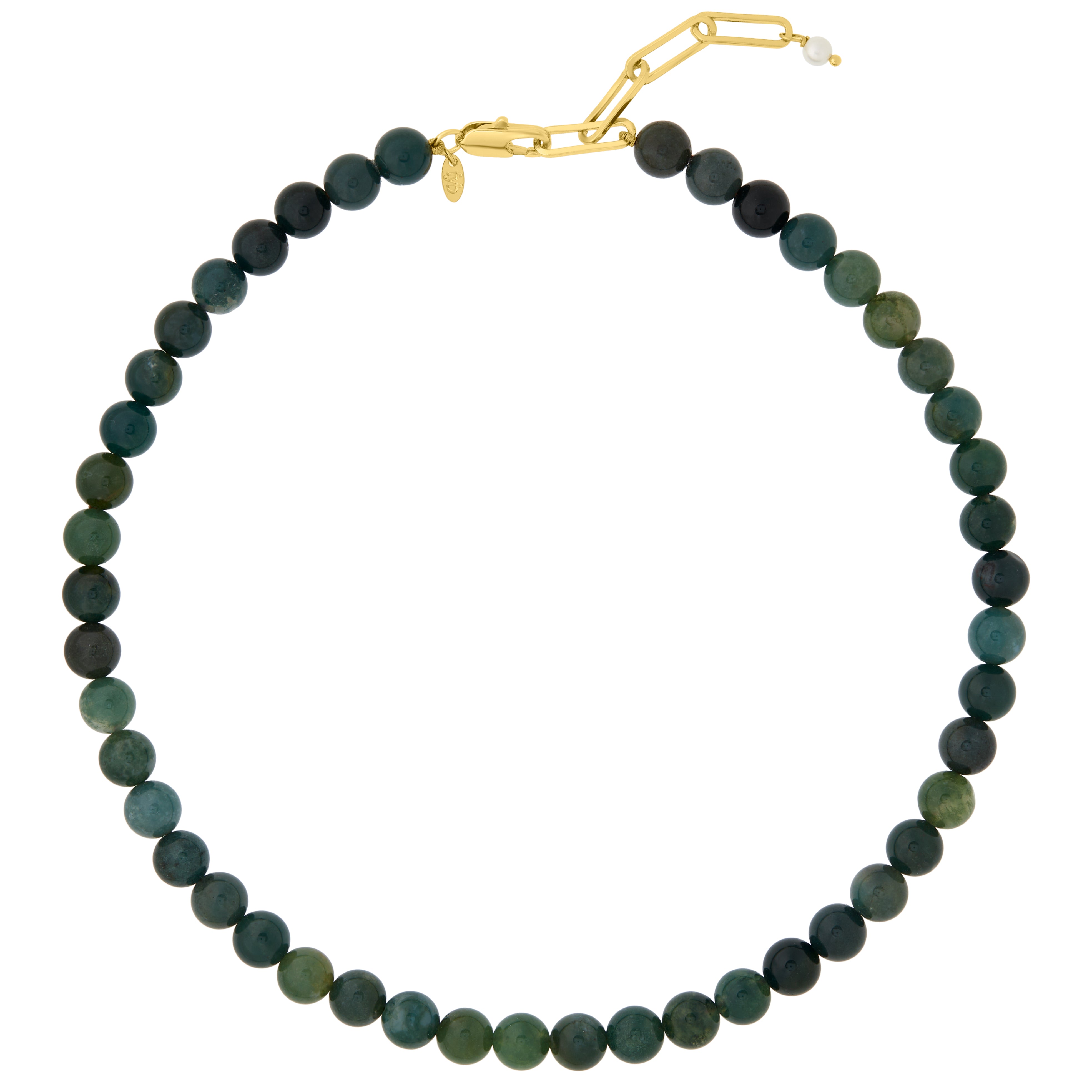 PETITE PALOMA NECKLACE MOSS AGATE