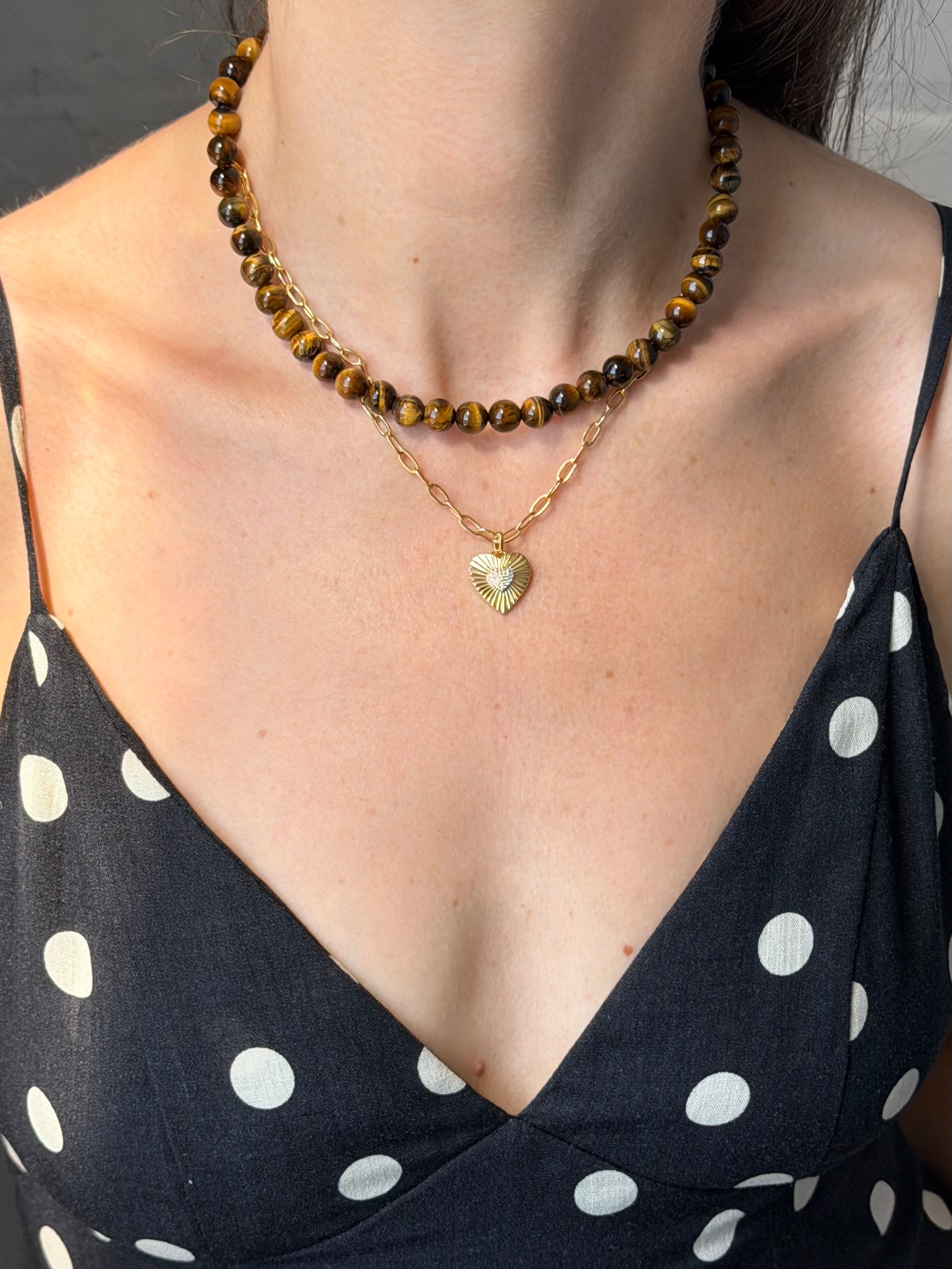 PETITE PALOMA NECKLACE TIGERS EYE