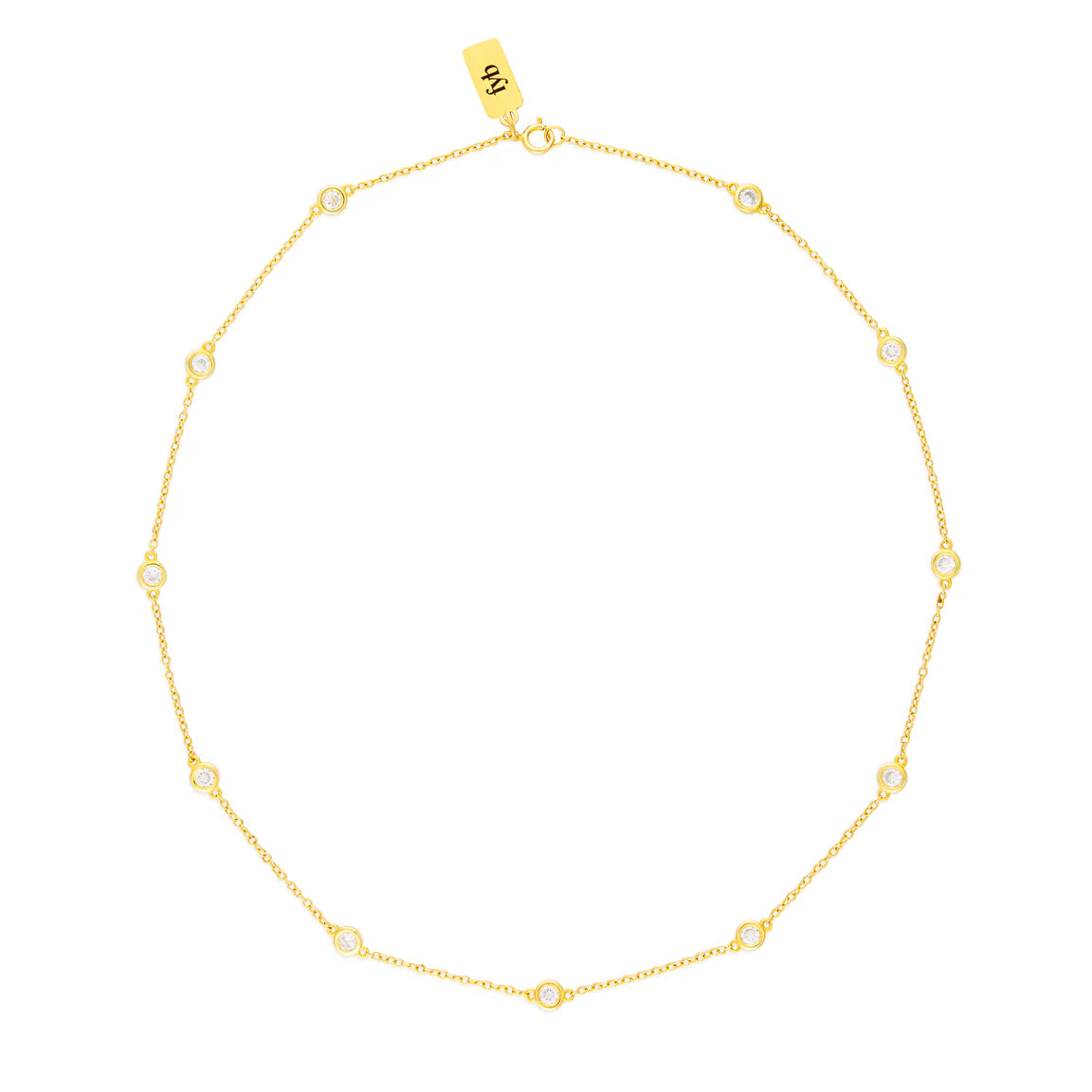 RIAN CZ NECKLACE GOLD 36''