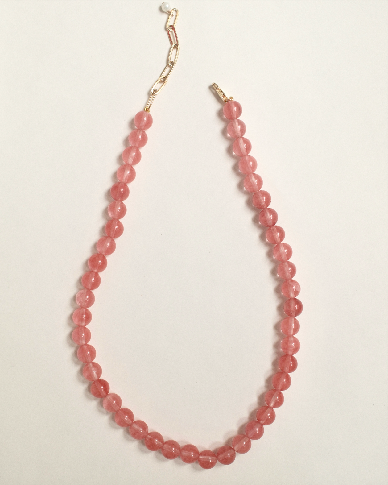 PETITE PALOMA NECKLACE CHERRY QUARTZ