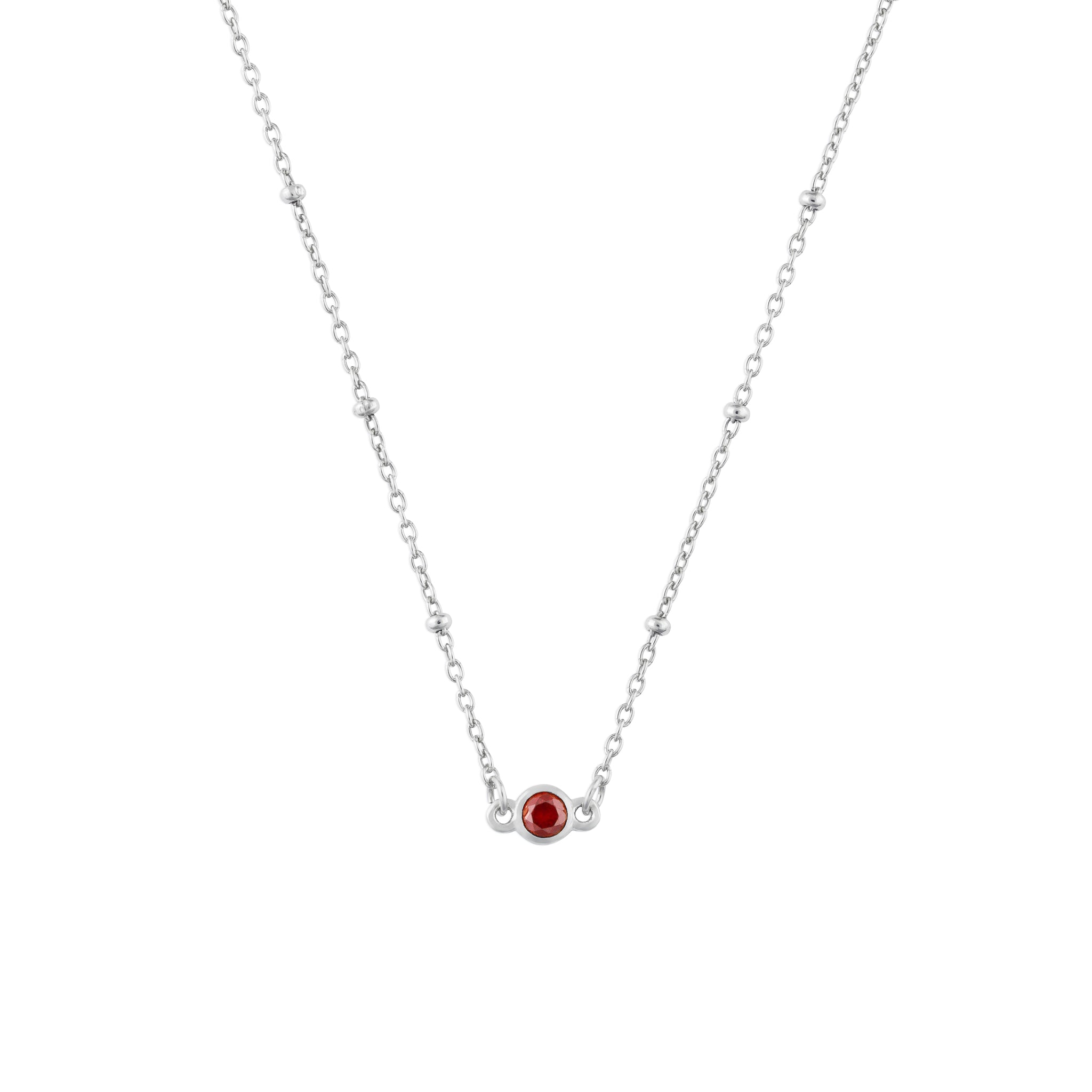JANUARY BIRTHSTONE NECKLACE SILVER